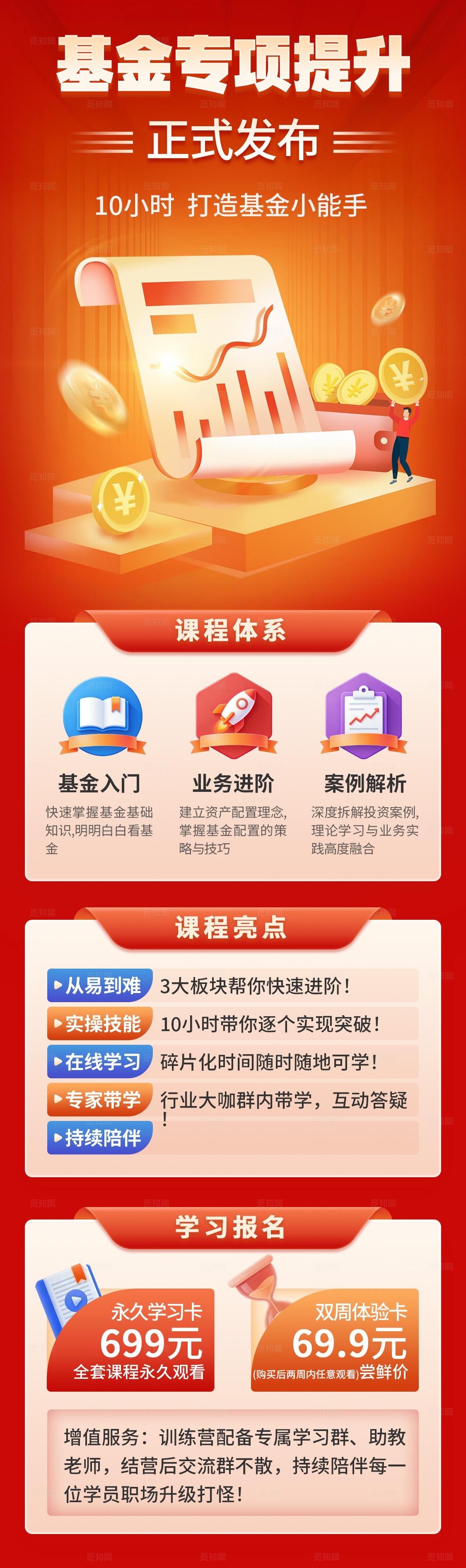 红色简约股票基金活动基金专项提升正式发布手机长图海报宣传