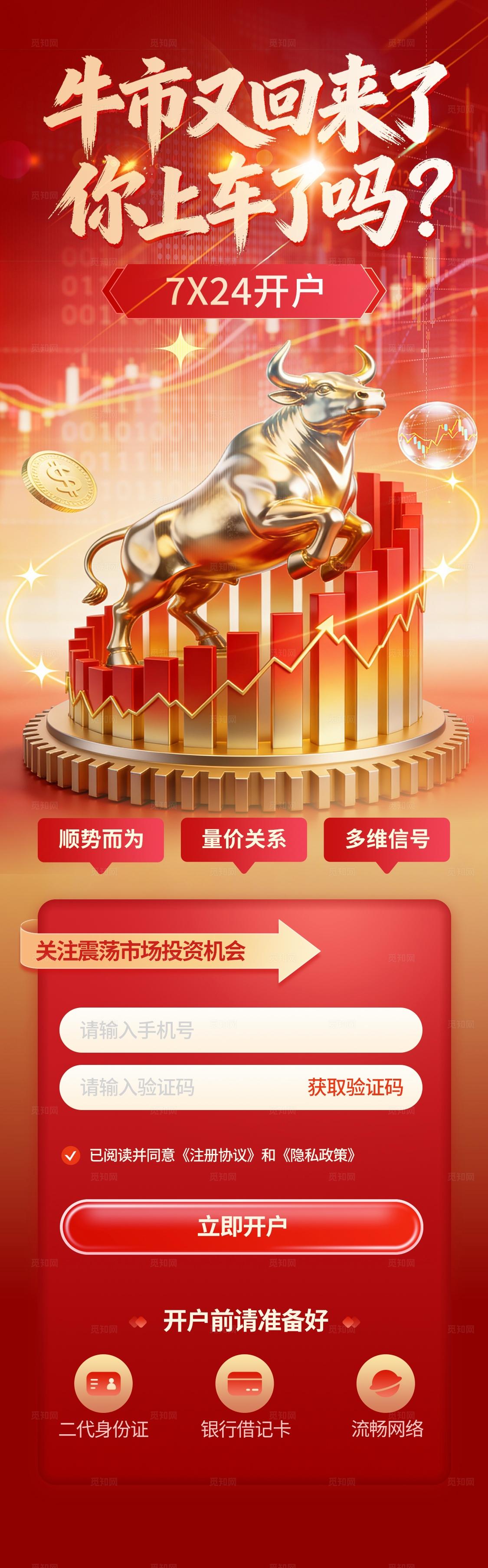 红色喜庆牛市又回来了你上车了吗股票基金活动手机长图海报宣传