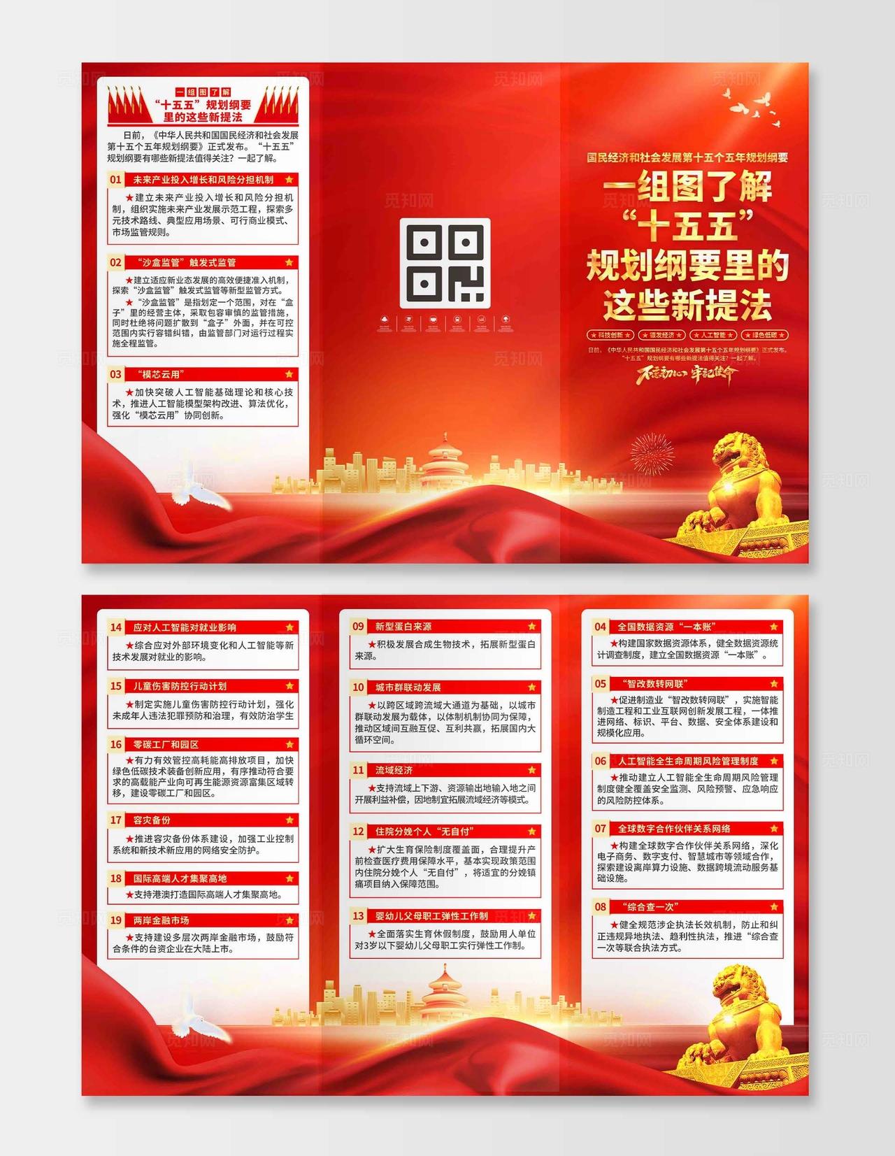 十五五规划纲要里的新提法三折页