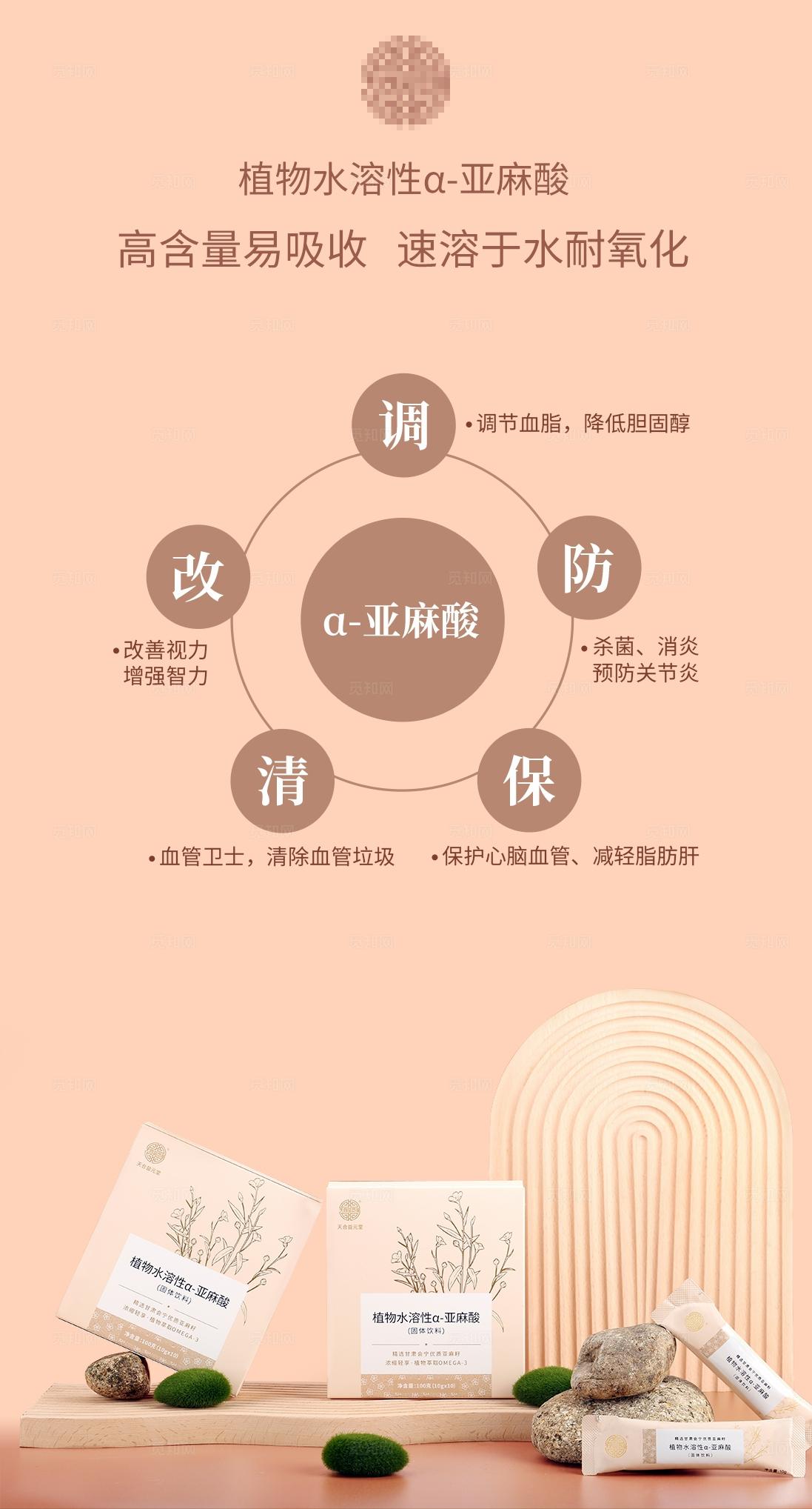 固体饮料产品测评功能介绍推广宣传海报