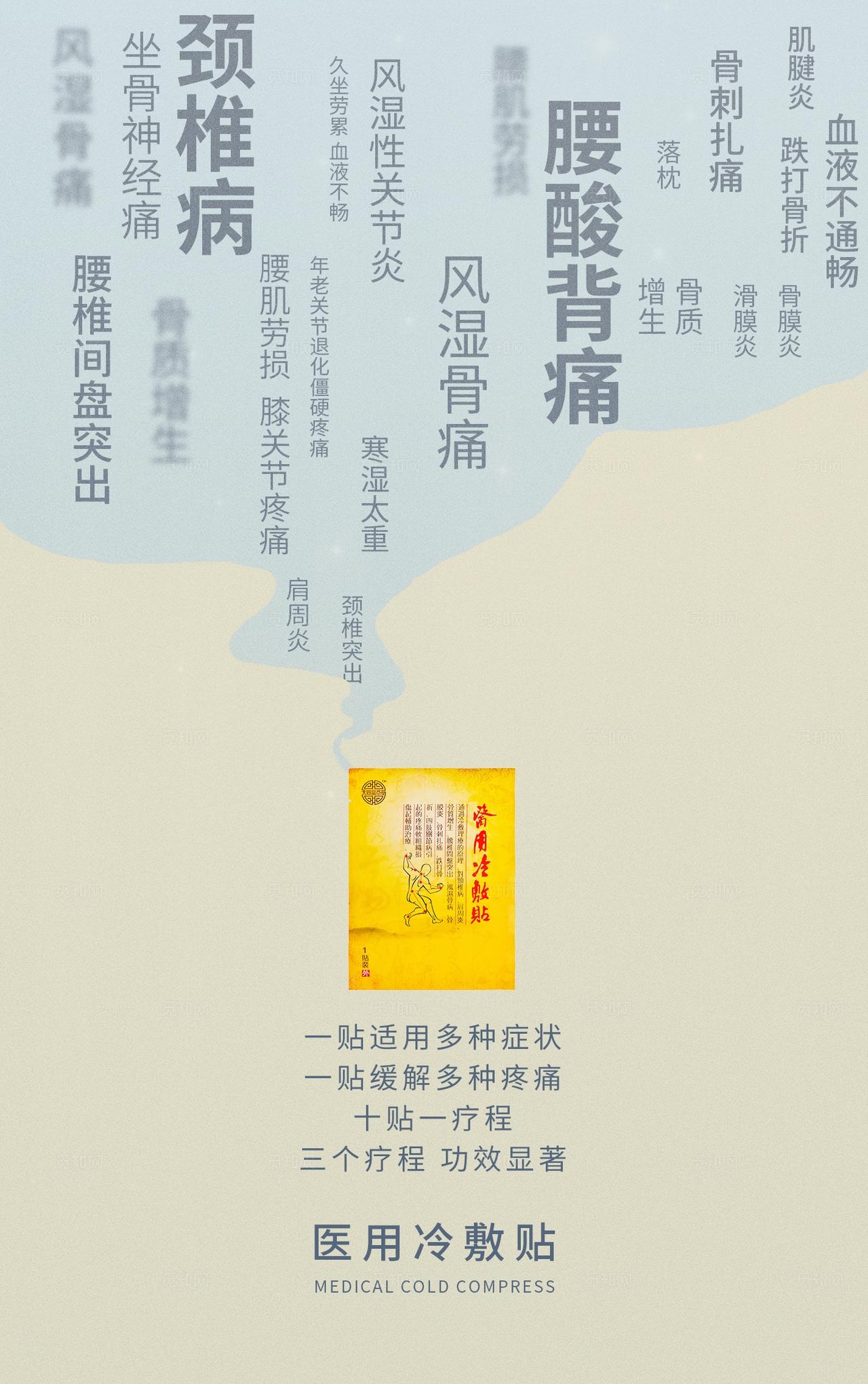 冷敷贴膏贴药膏产品介绍海报