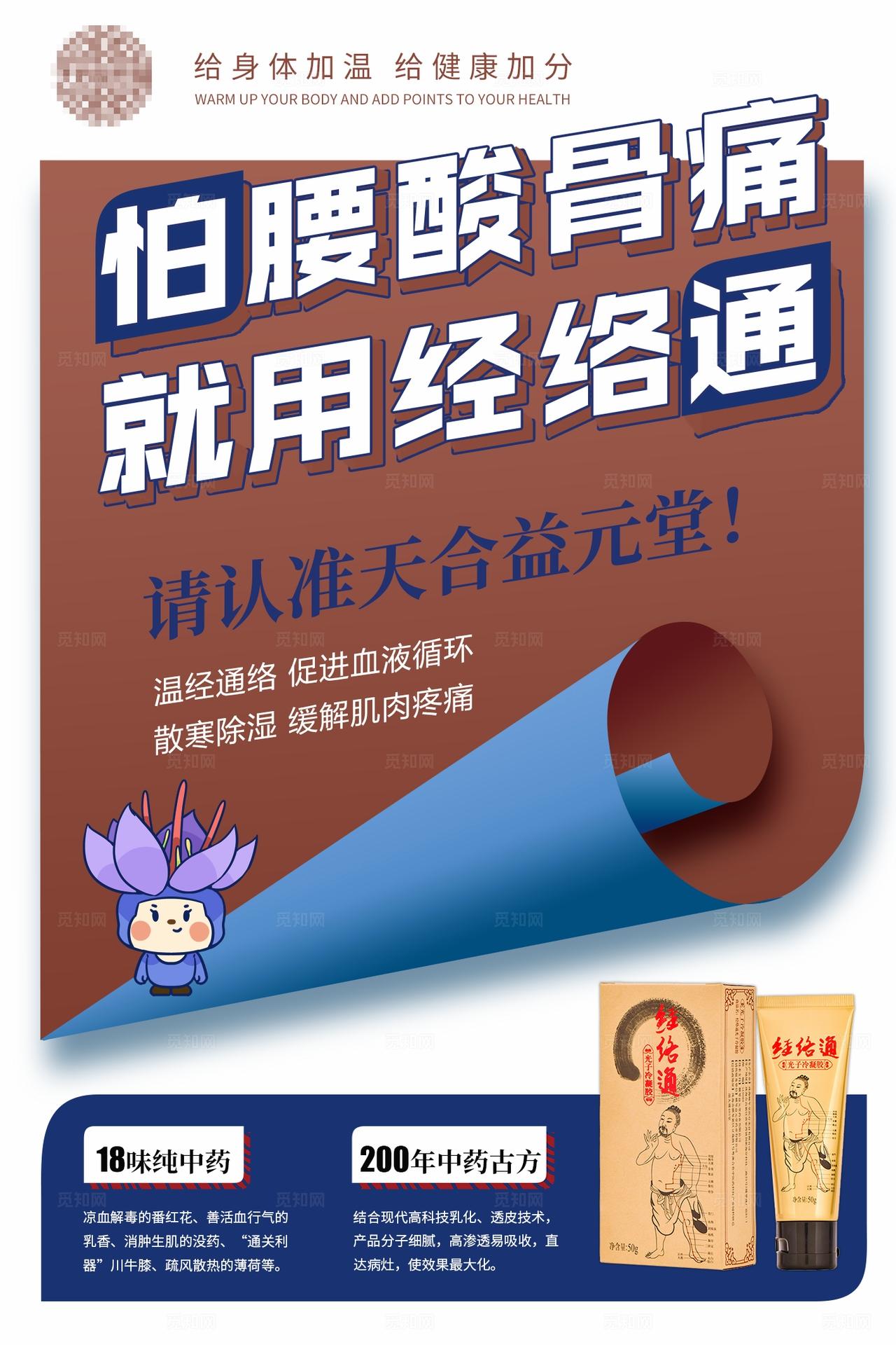 医疗保健品膏贴药膏产品介绍海报