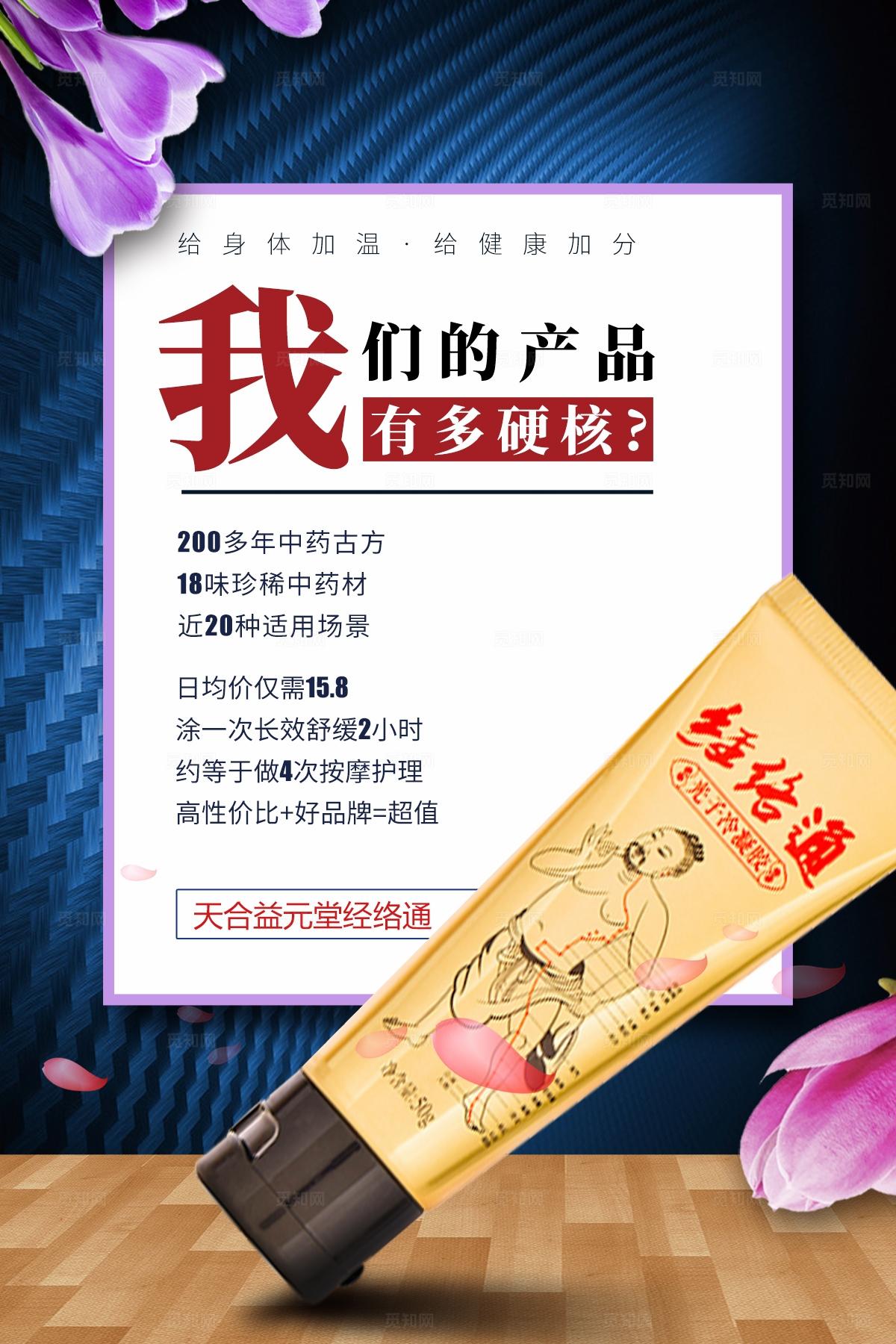 医疗保健品膏贴药膏产品介绍海报