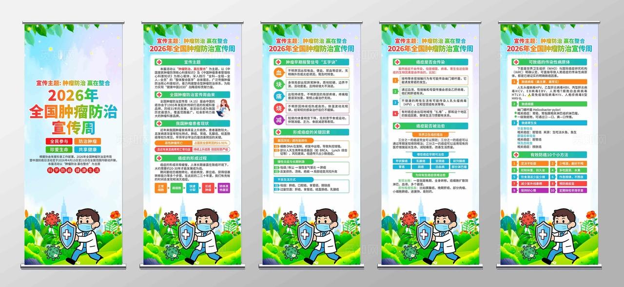 2026年全国肿瘤防治宣传周易拉宝