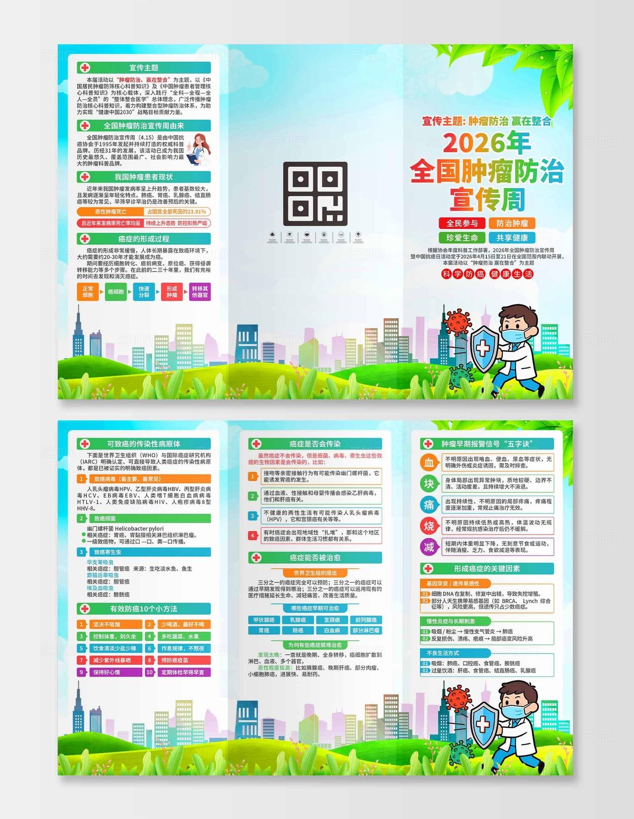 2026年全国肿瘤防治宣传周三折页