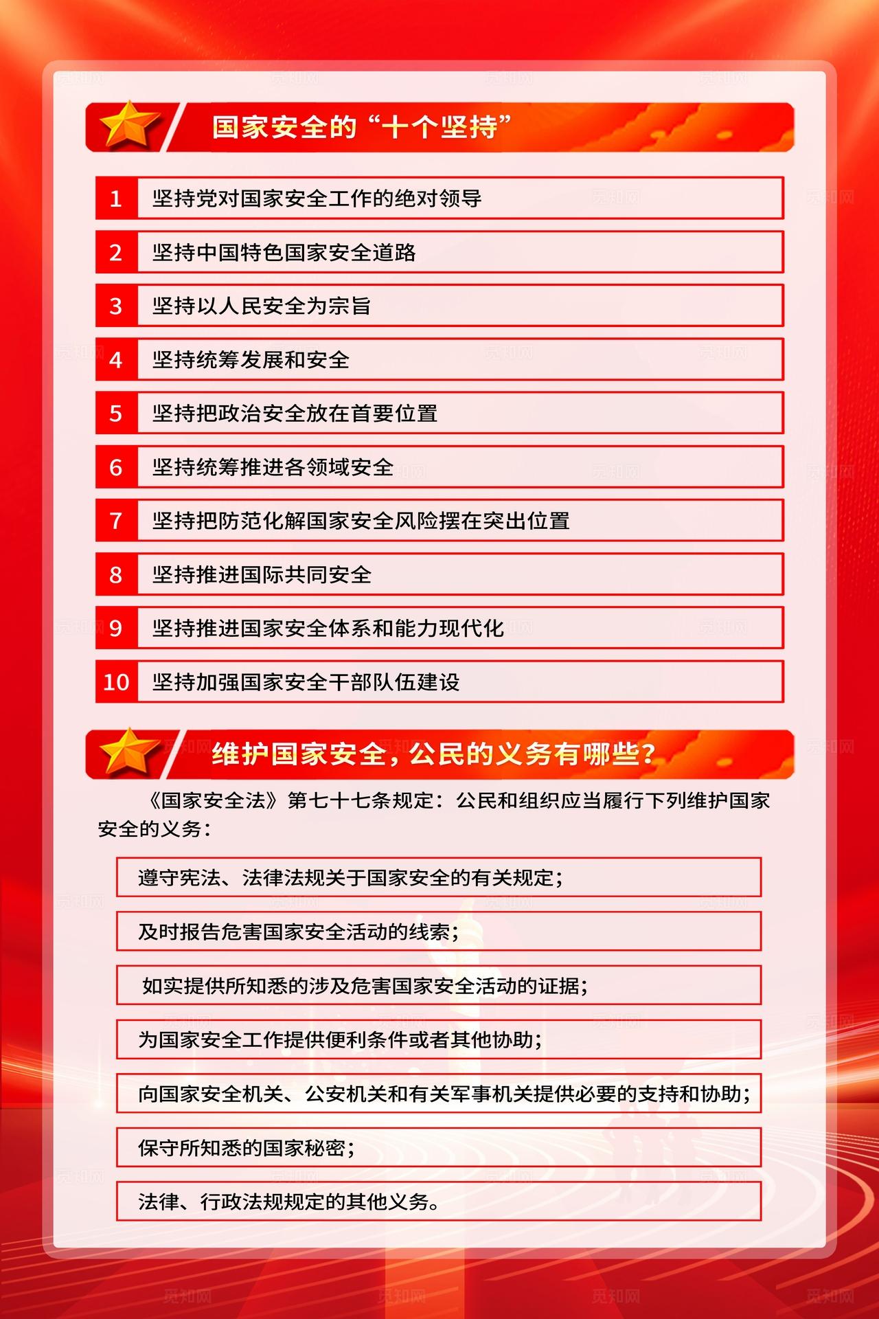 红色党建415全民国家安全教育日宣传海报