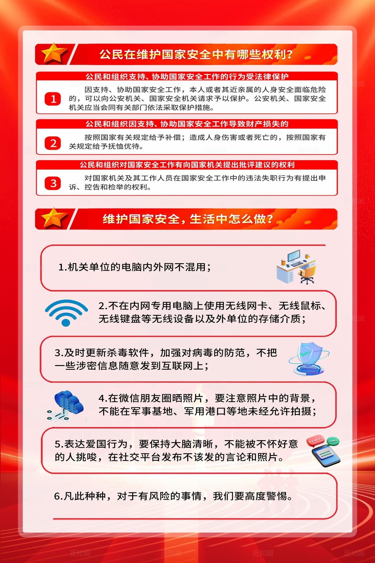 红色党建415全民国家安全教育日宣传海报