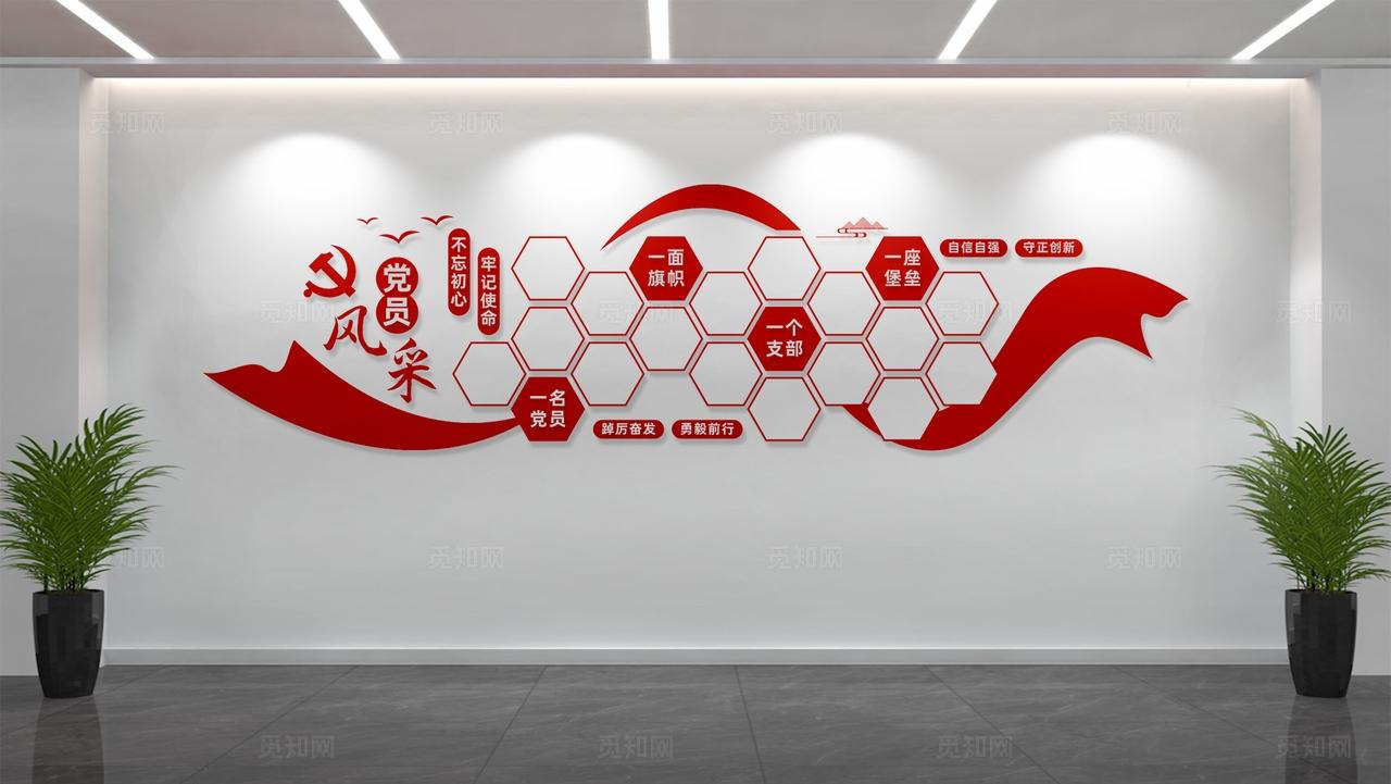 党员活动室党员风采墙照片墙