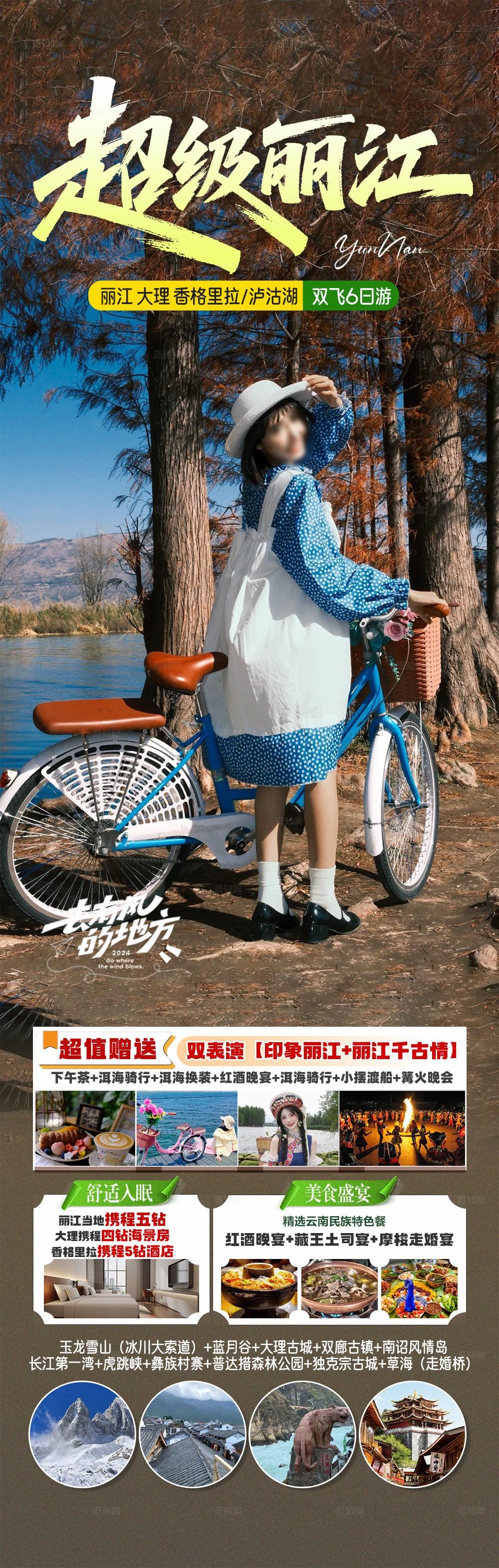 棕色云南腾冲旅游海报