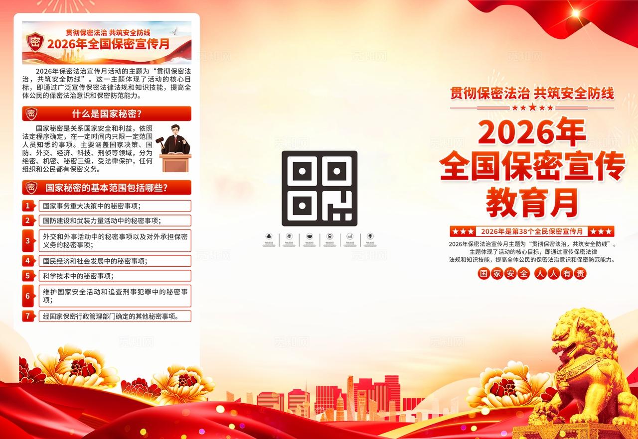 2026年全国保密宣传教育月三折页