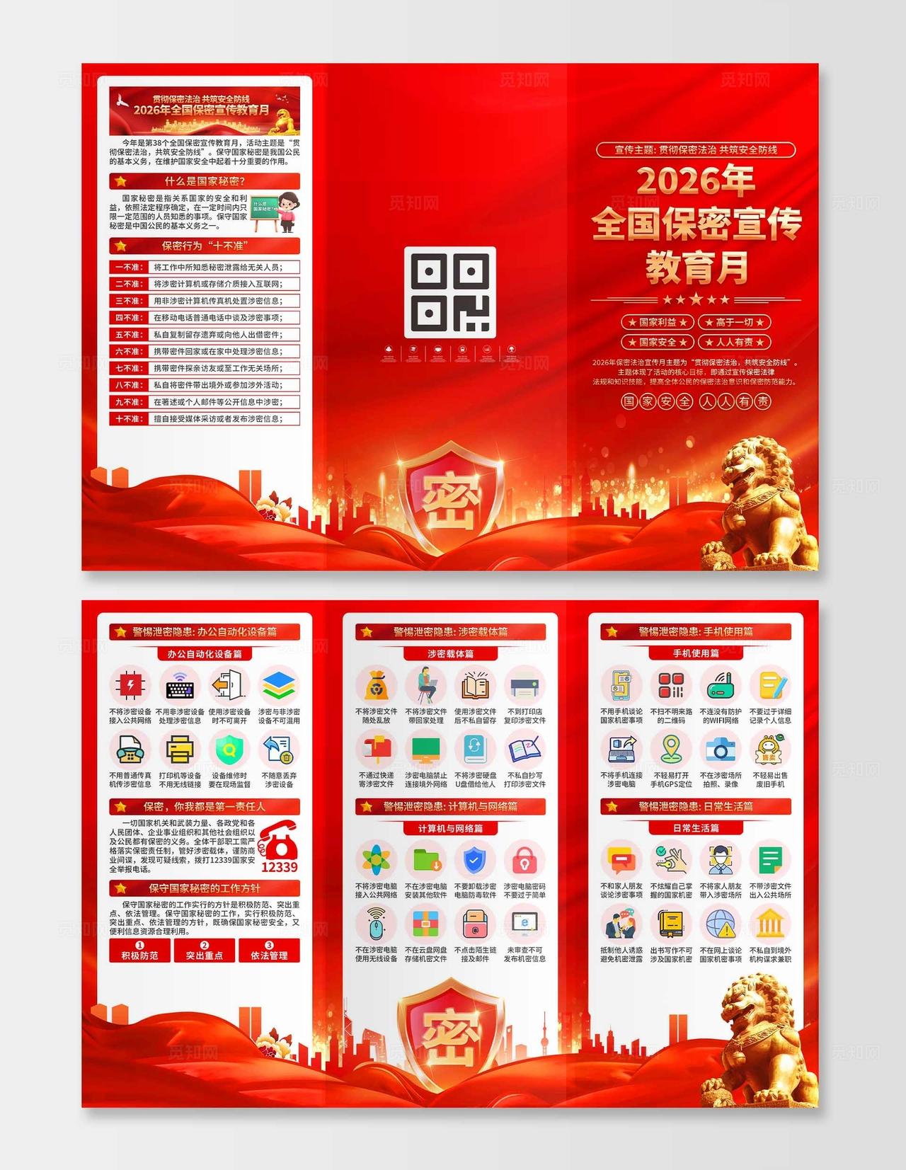 2026年全国保密宣传教育月三折页