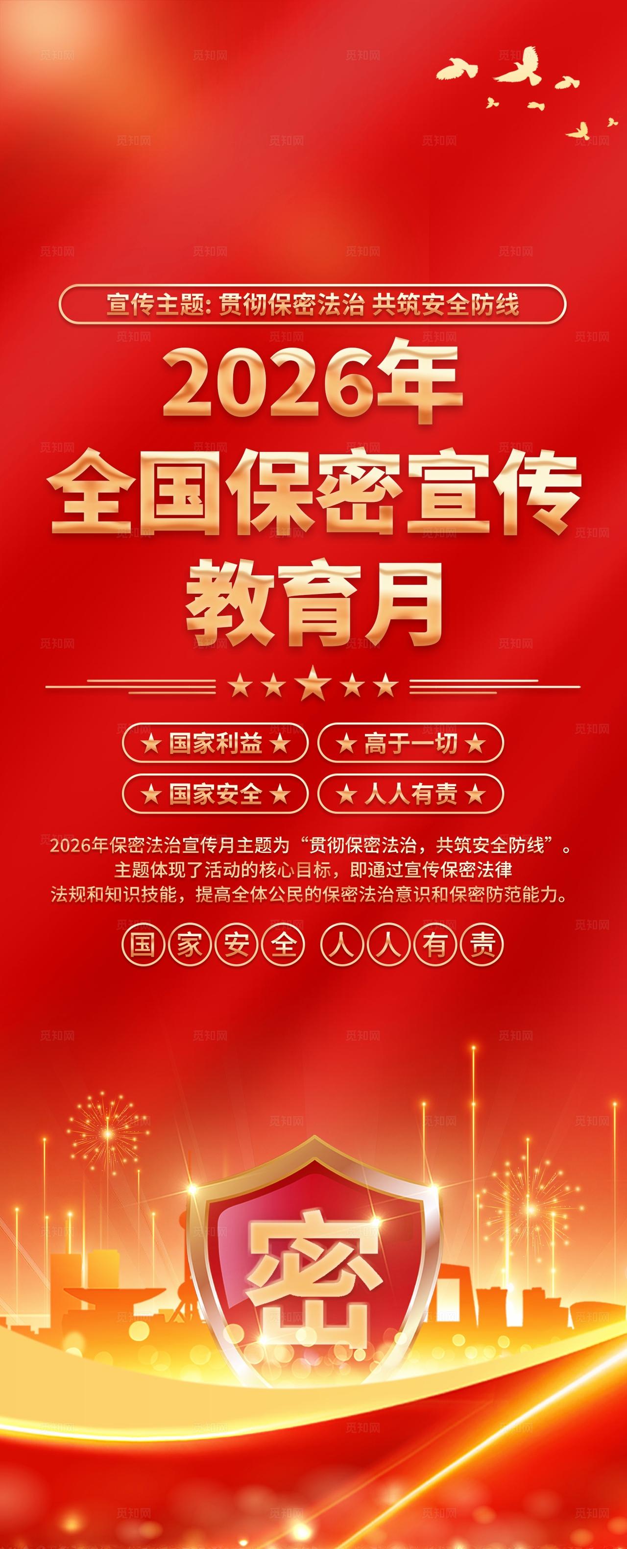 2026年全国保密宣传教育月易拉宝