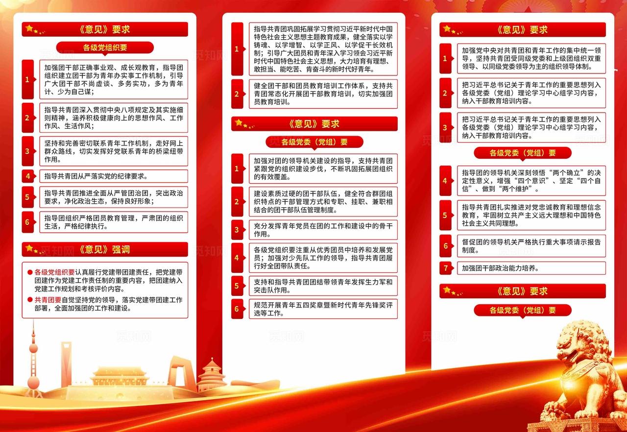 关于加强党建带团建工作的意见三折页