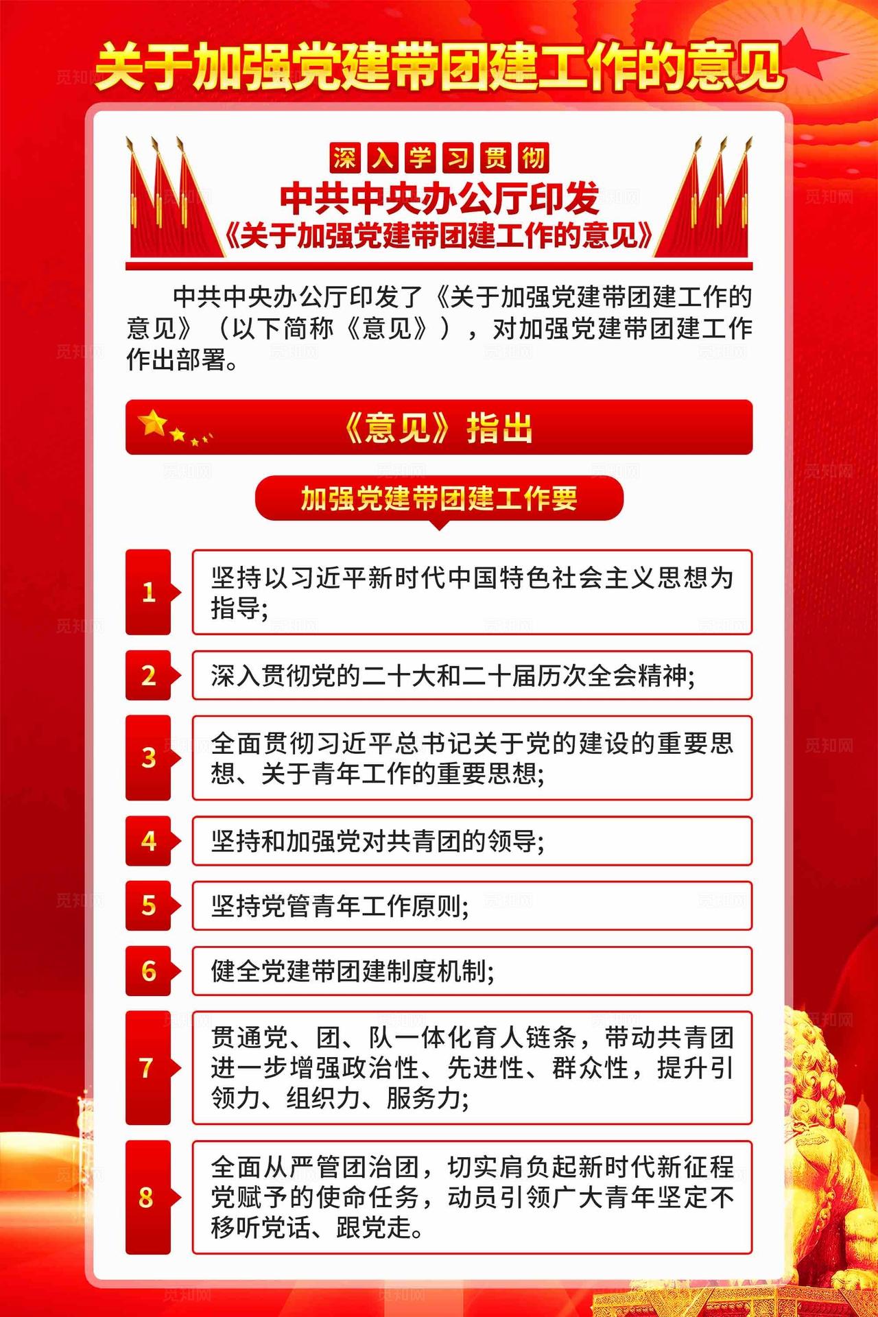 关于加强党建带团建工作的意见海报