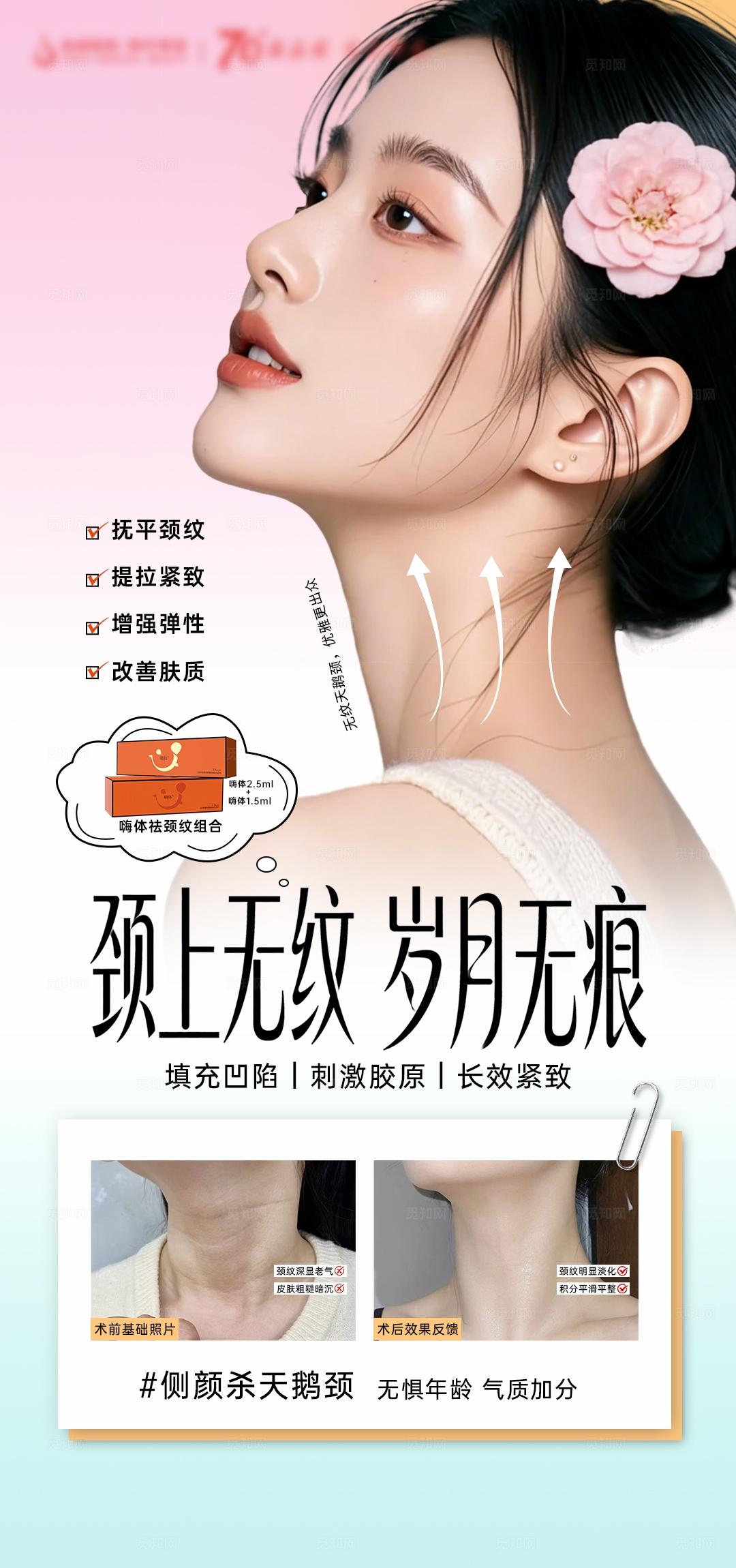 医美嗨体祛颈纹海报