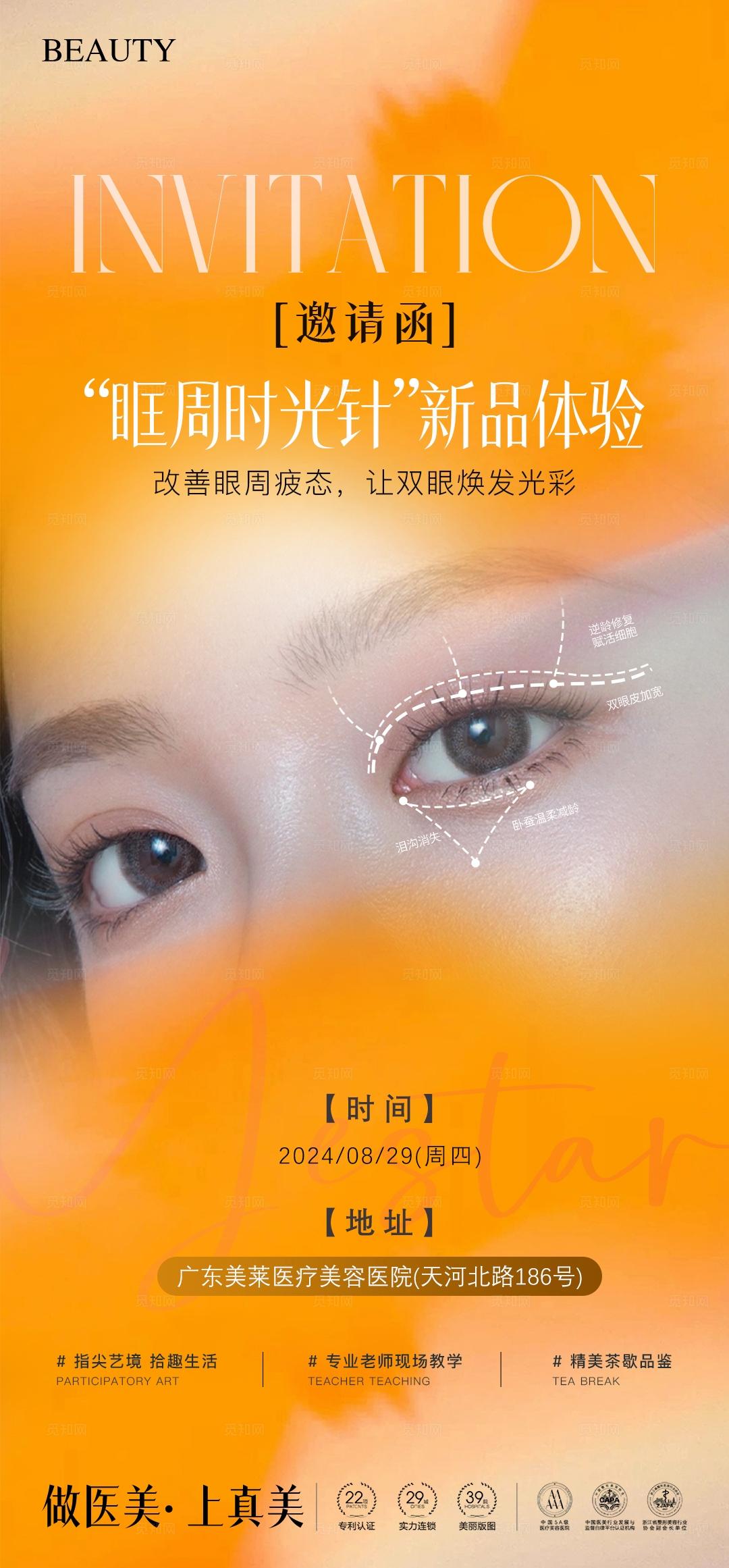 眼周年轻化医美邀请函海报