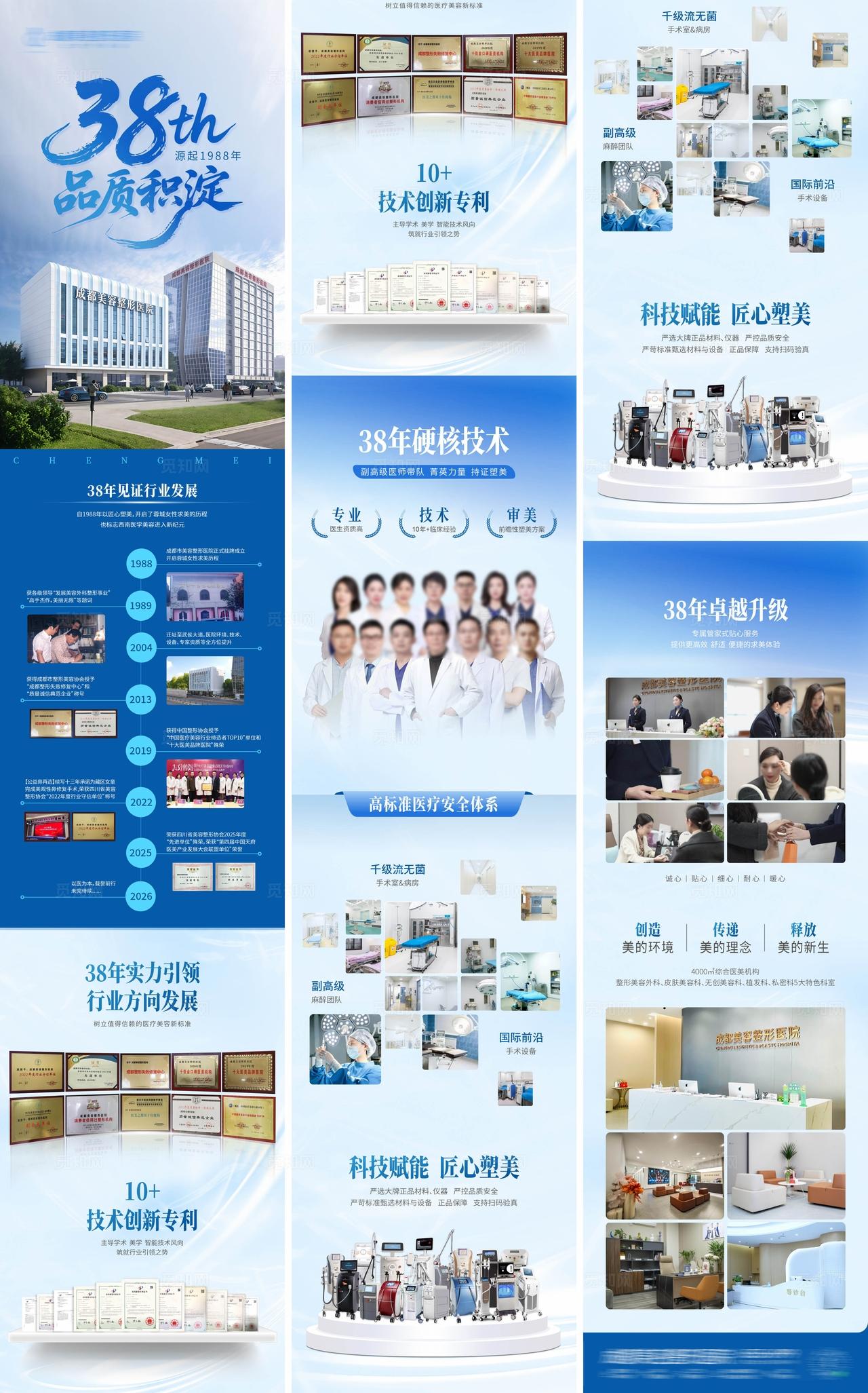医美医院品牌介绍详情页宣传创意长图设计