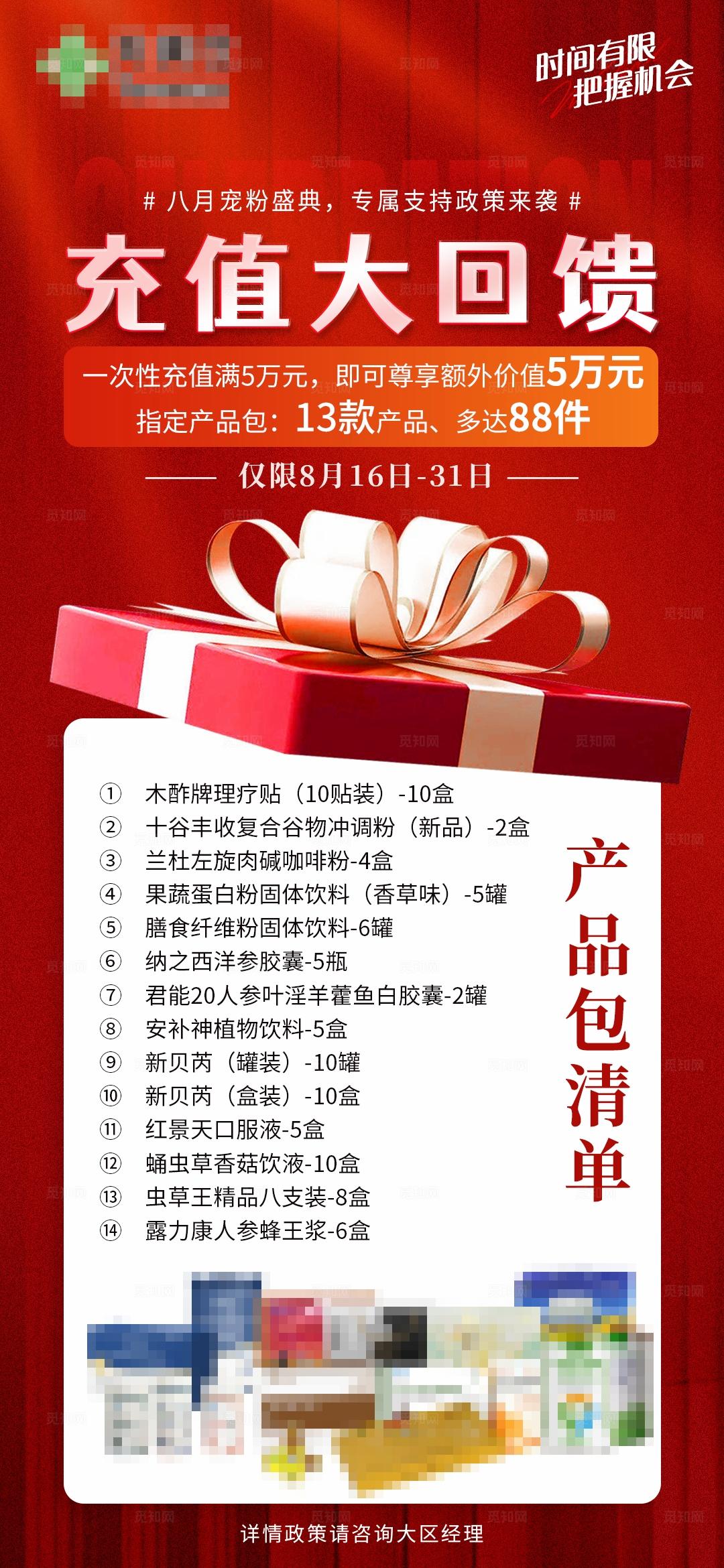 医美医疗大健康充值大回馈产品清单海报