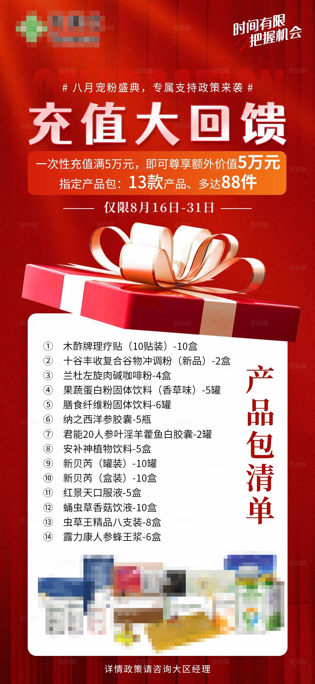 医美医疗大健康充值大回馈产品清单海报