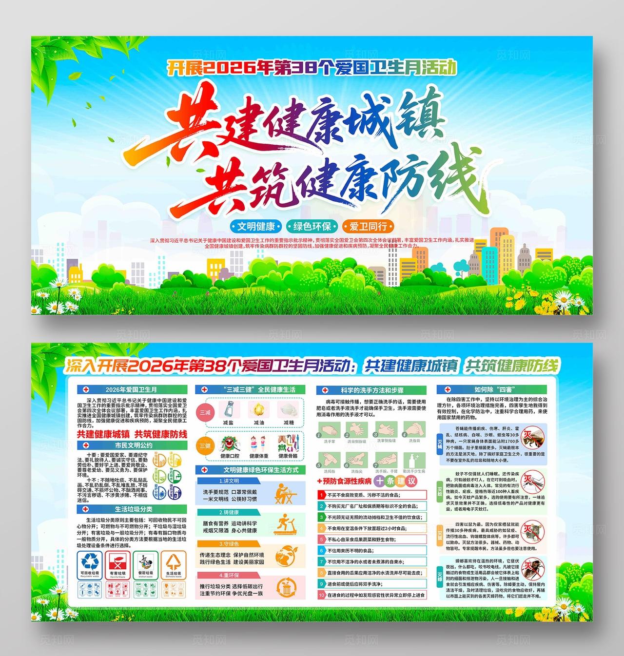 2026年爱国卫生月宣传展板设计