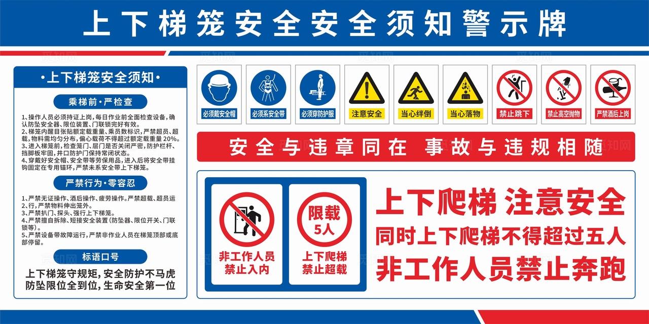 梯笼警示牌