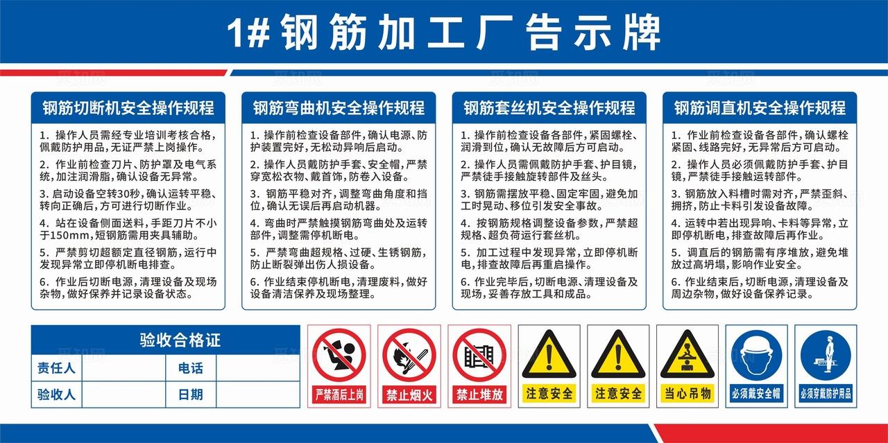 工地钢筋加工场展板
