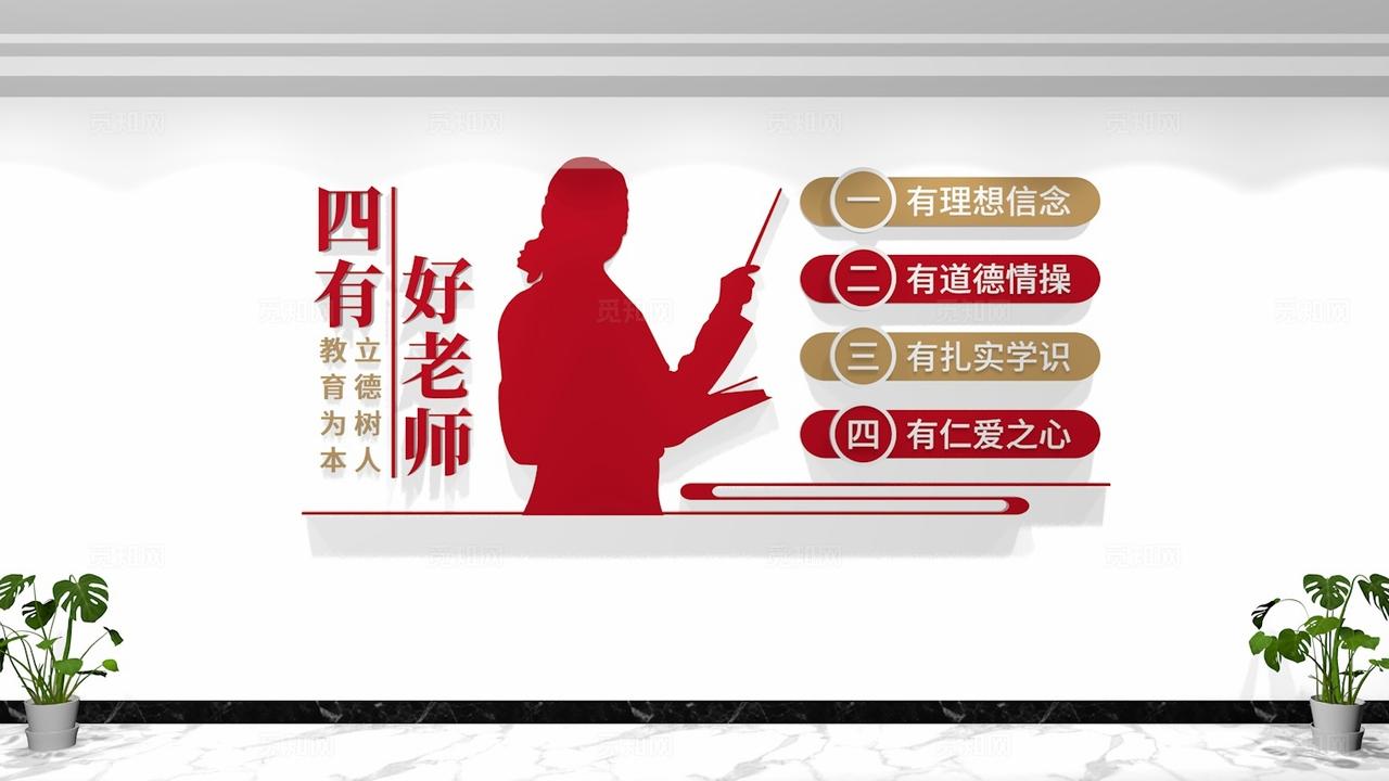 四有好老师校园文化墙