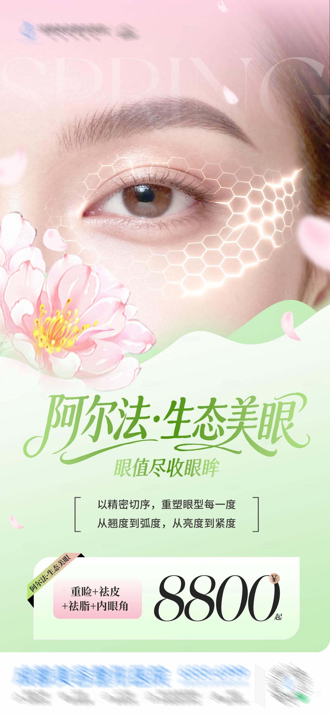医美阿尔法生态美眼眼部整形优惠活动创意海报