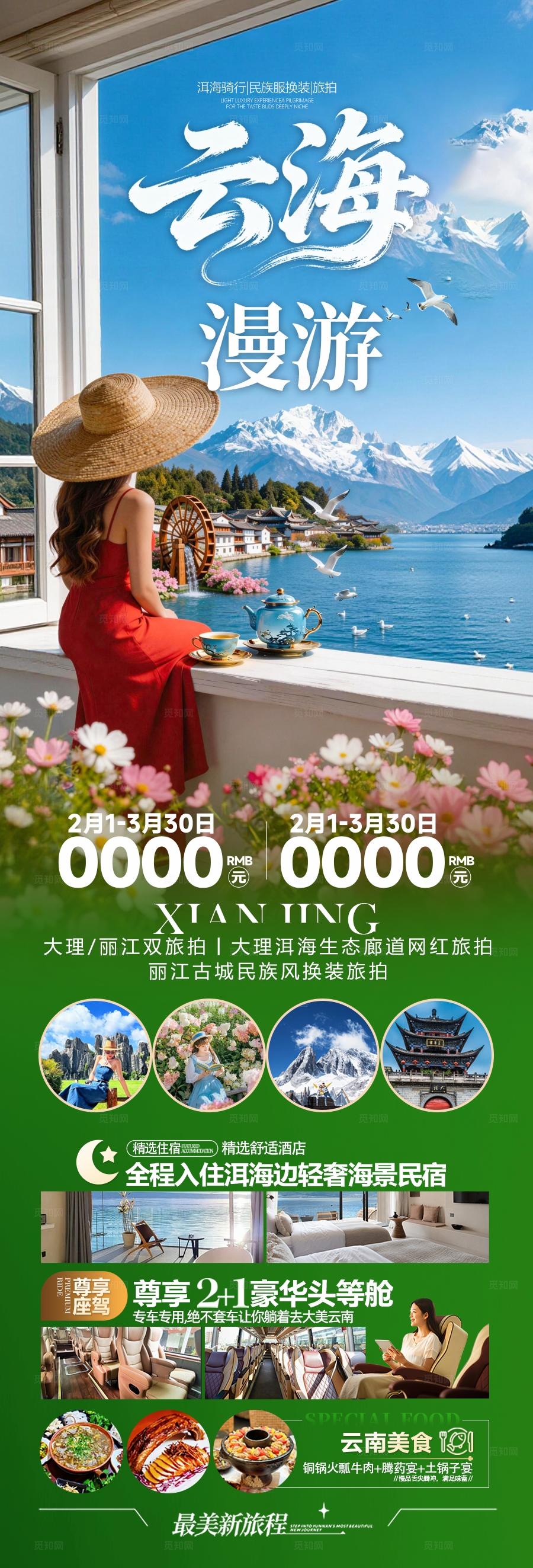 云南旅游海报昆明大理丽江西双版纳旅行
