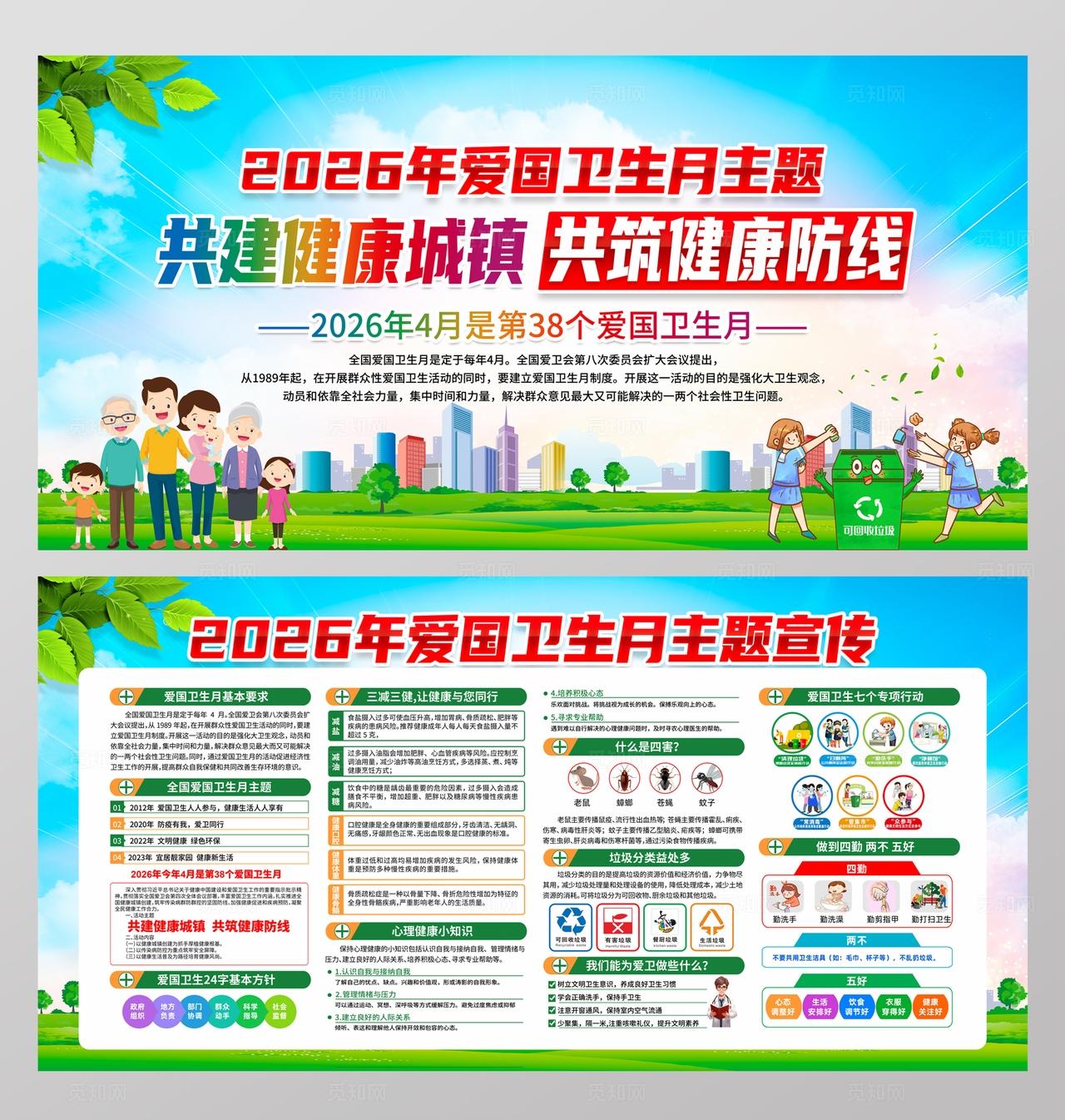 2026年全国爱国卫生月活动主题展板