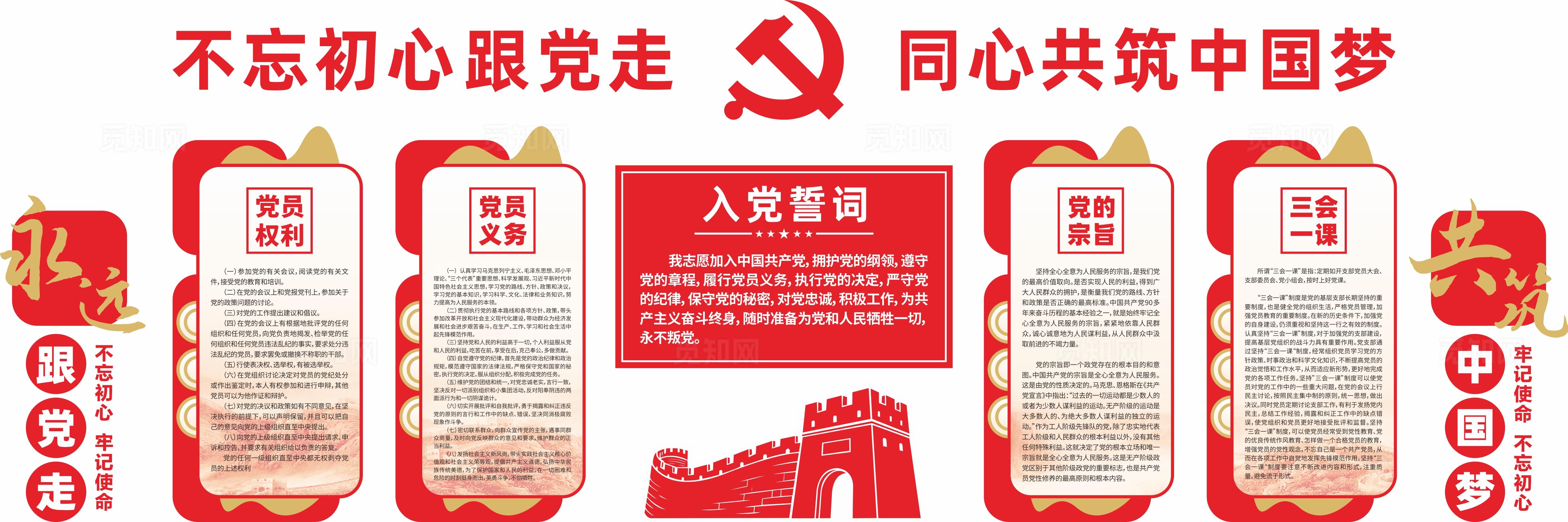 入党誓词党建文化墙展板设计