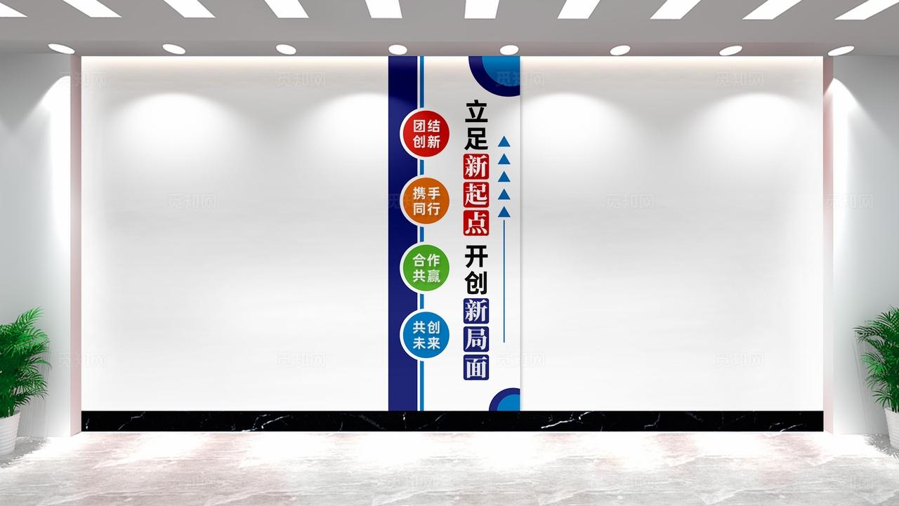 立足新起点开创新局面柱子竖版文化墙