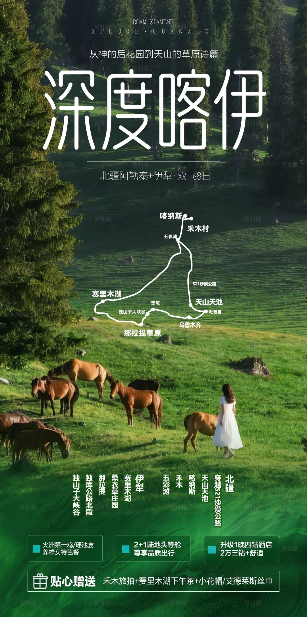 新疆旅游海报伊犁北疆南疆小包团