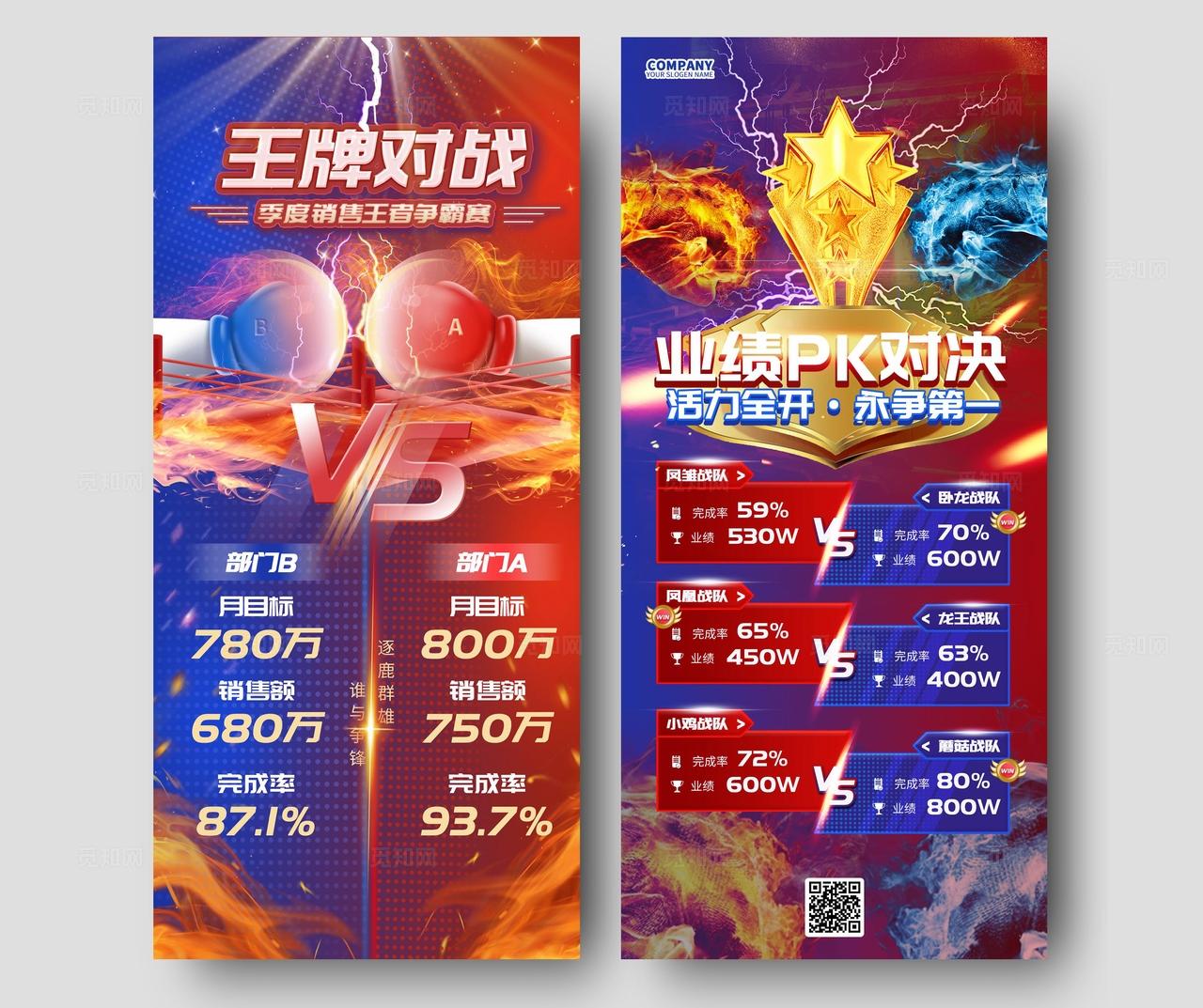 红蓝销售比赛王牌对战业绩PK对决销售比赛手机文案海报比赛赛程图