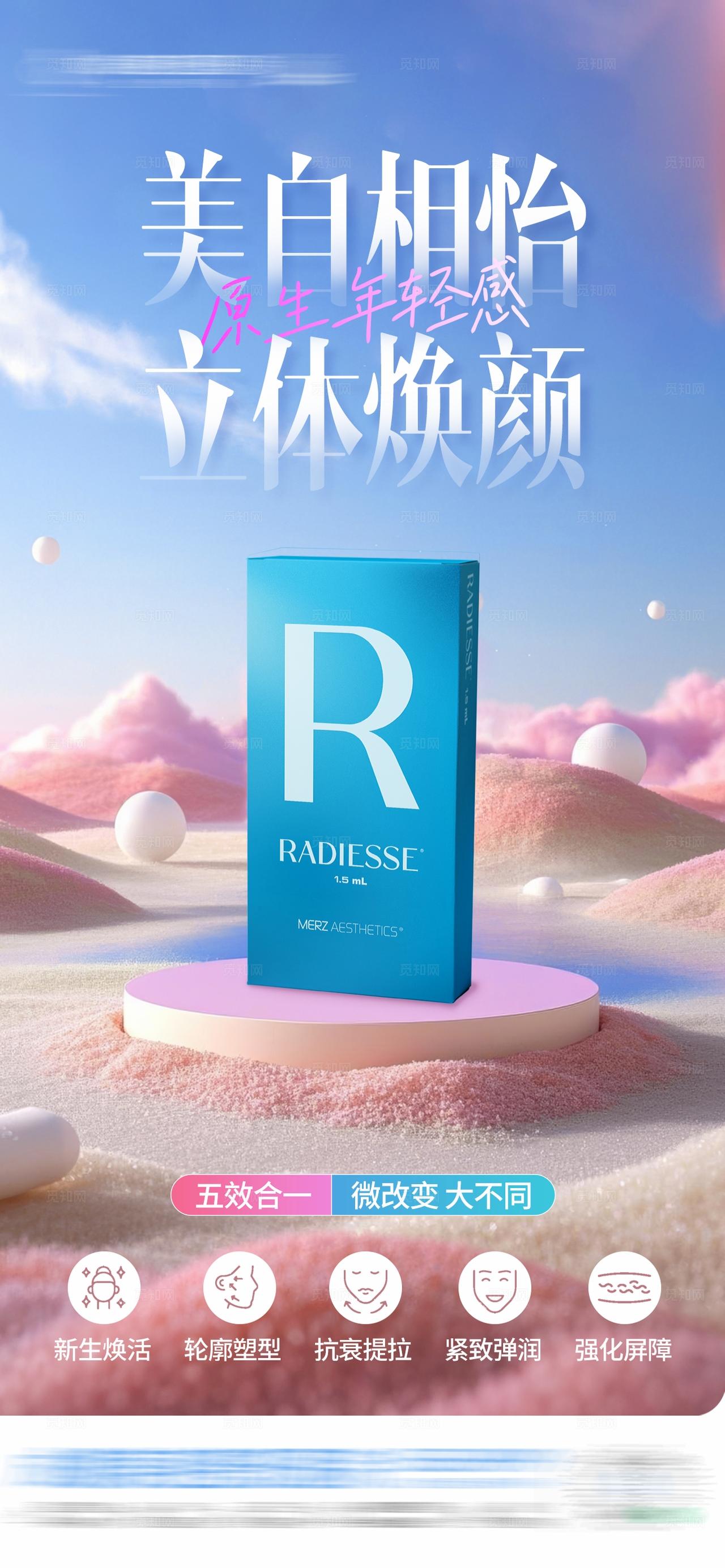 医美芮得怡产品微晶瓷胶原再生海报