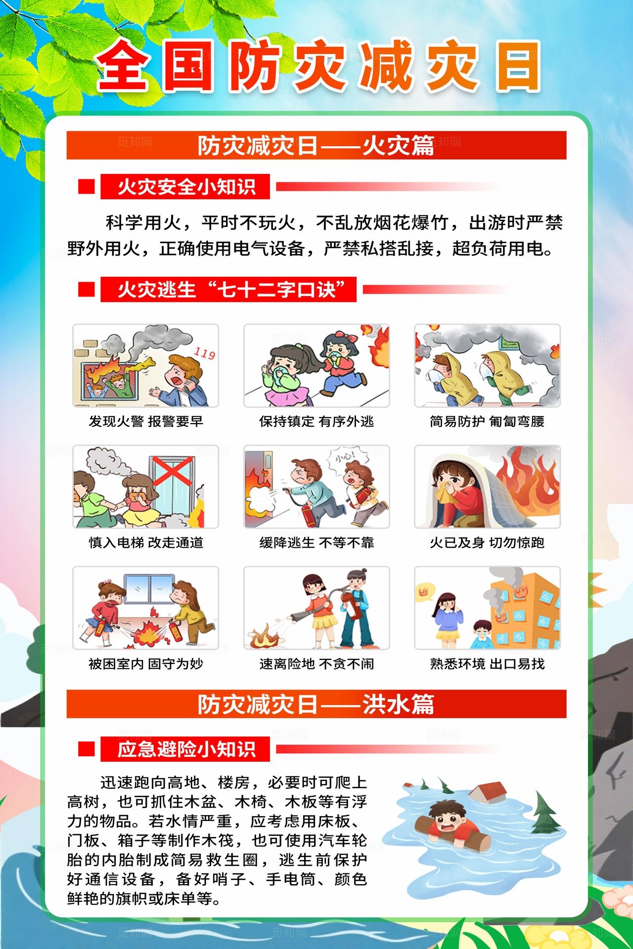 简单大气绿色2026年全国防灾减灾日防灾减灾宣传周宣传海报