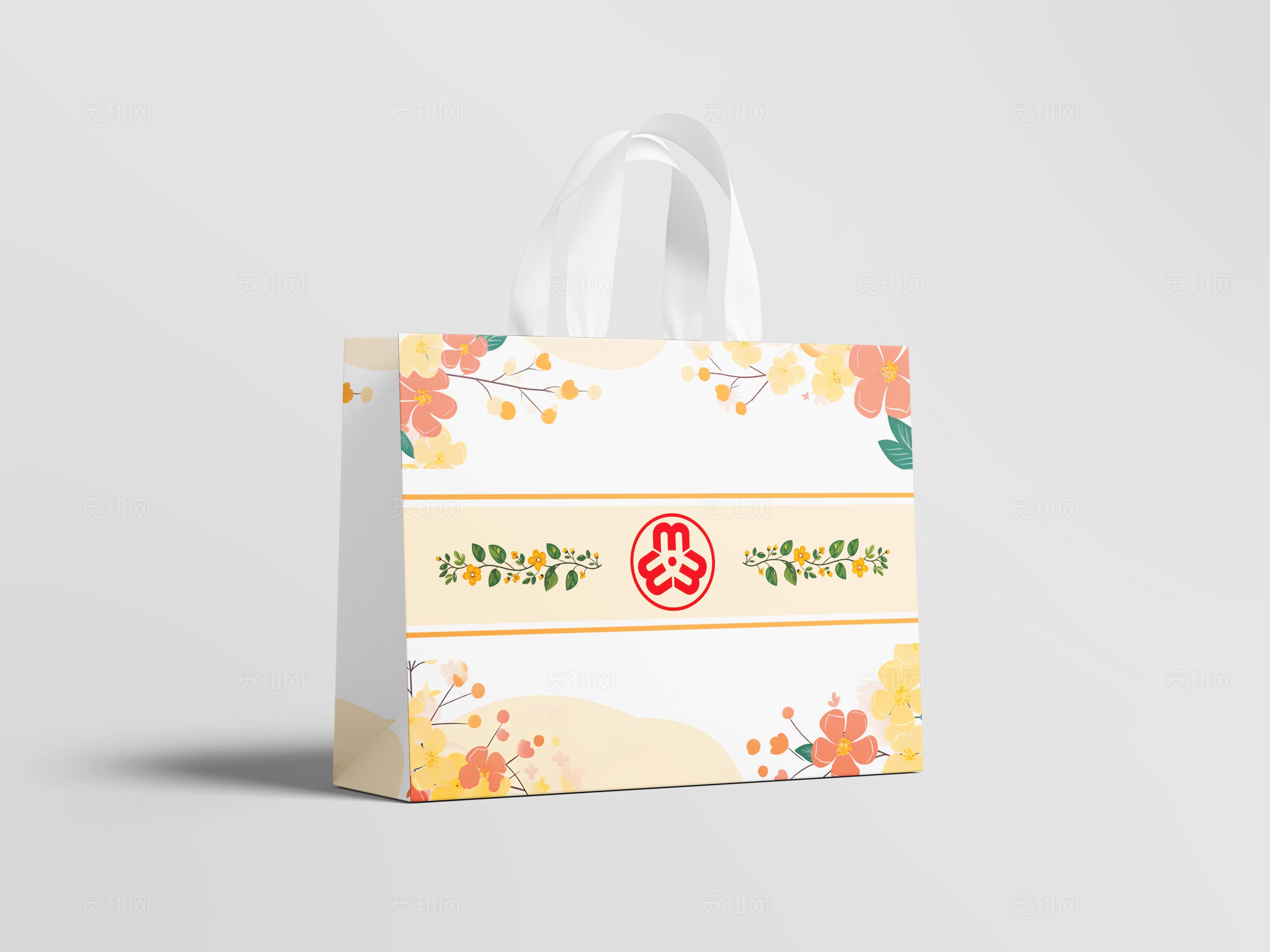 淡色浅色小清新手提袋包装袋清晰脱俗