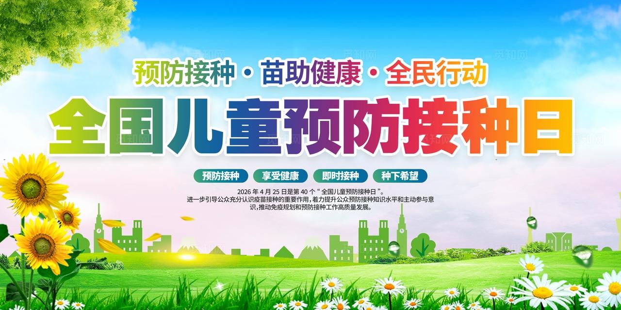 2026年全国儿童预防接种日展板