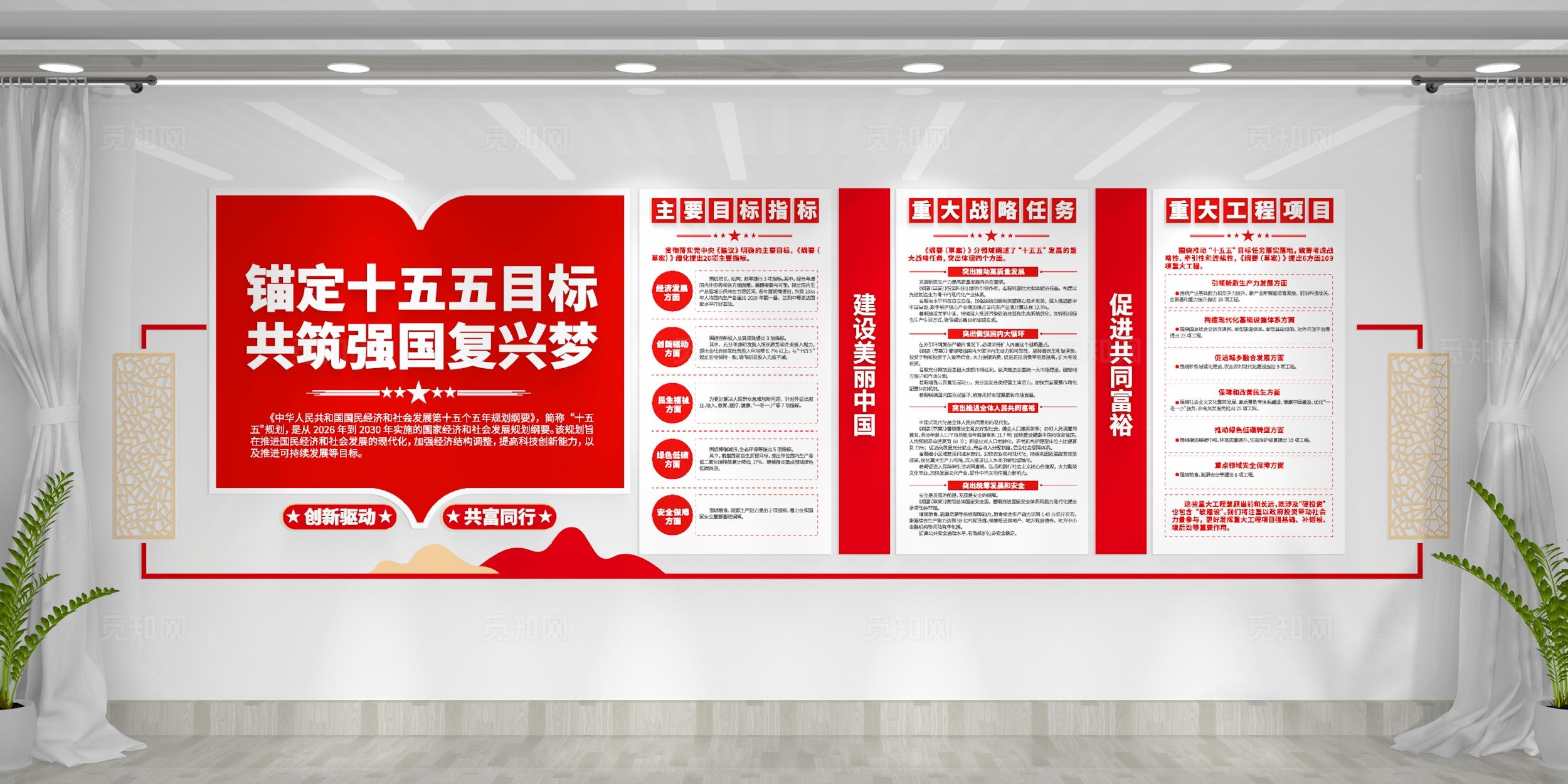 党员学习园地十五五规划党建文化墙