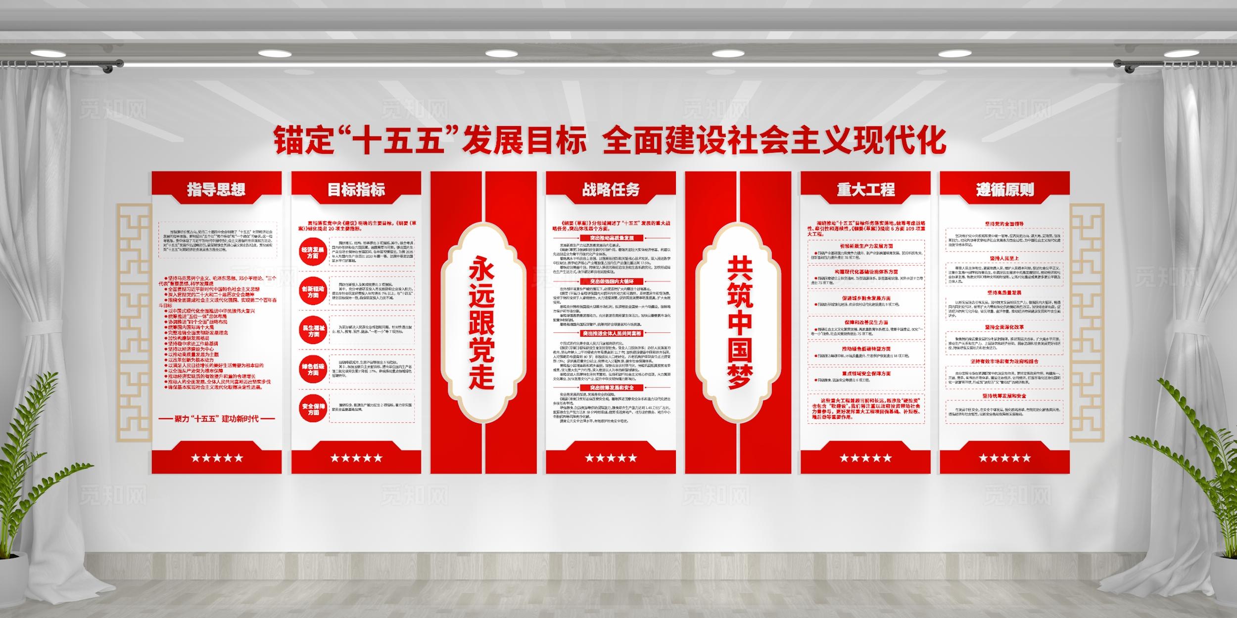 党员学习园地十五五规划党建文化墙