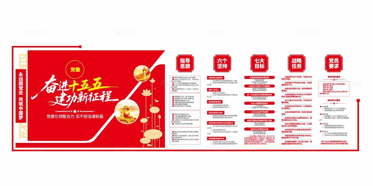 奋进十五五党建文化墙