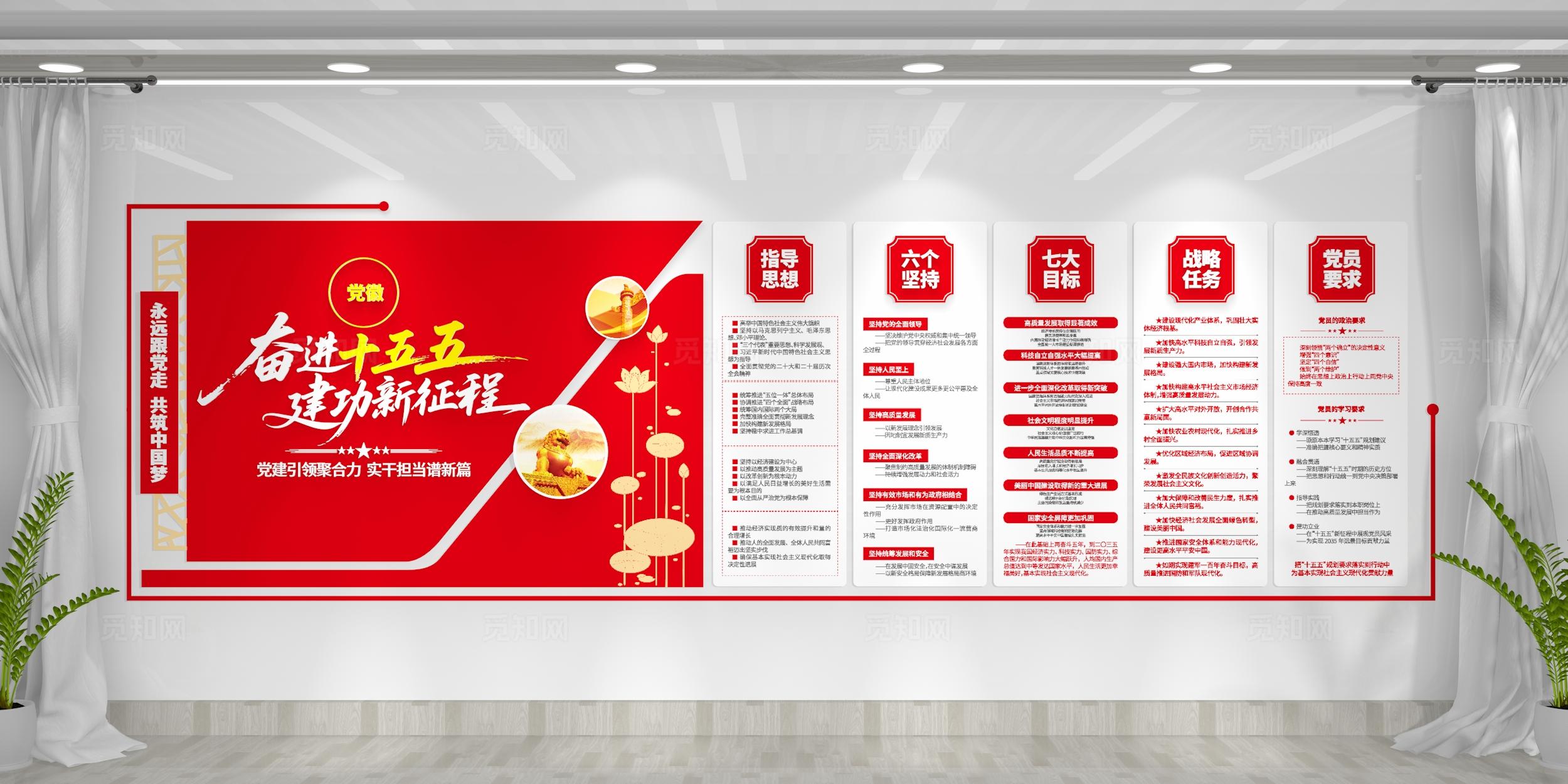 奋进十五五党建文化墙