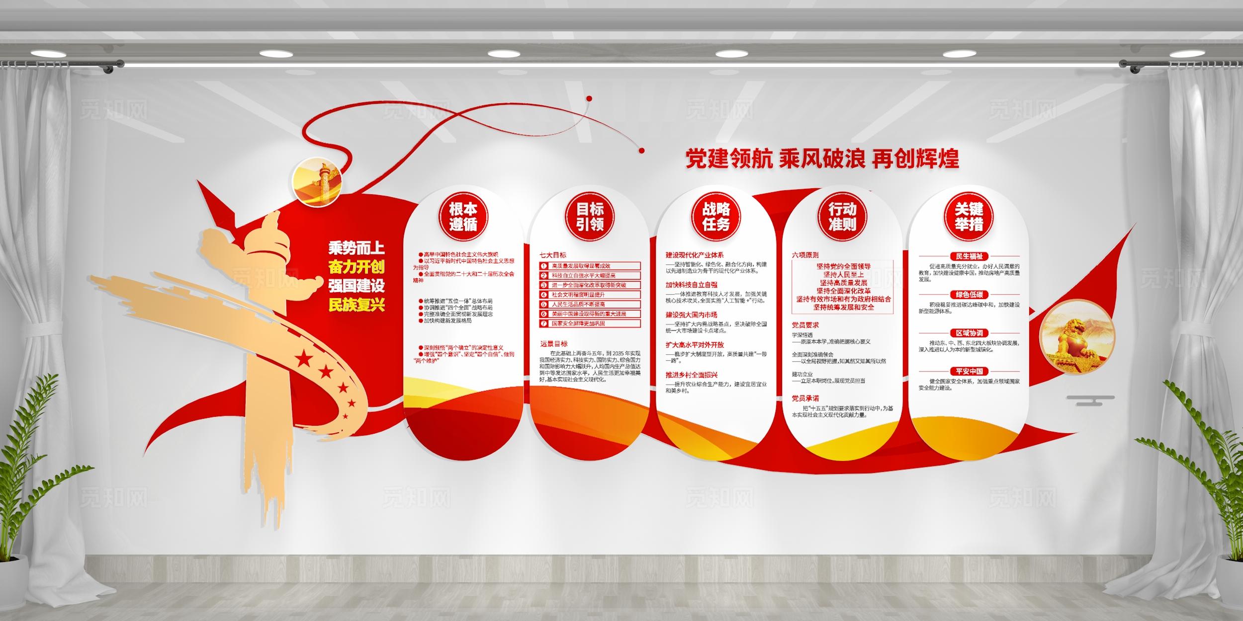 实干十五五奋进新时代党员学习园地十五五规划文化墙