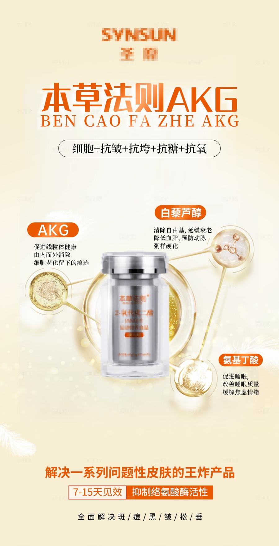 金色化妆品保健品医美产品成分介绍海报