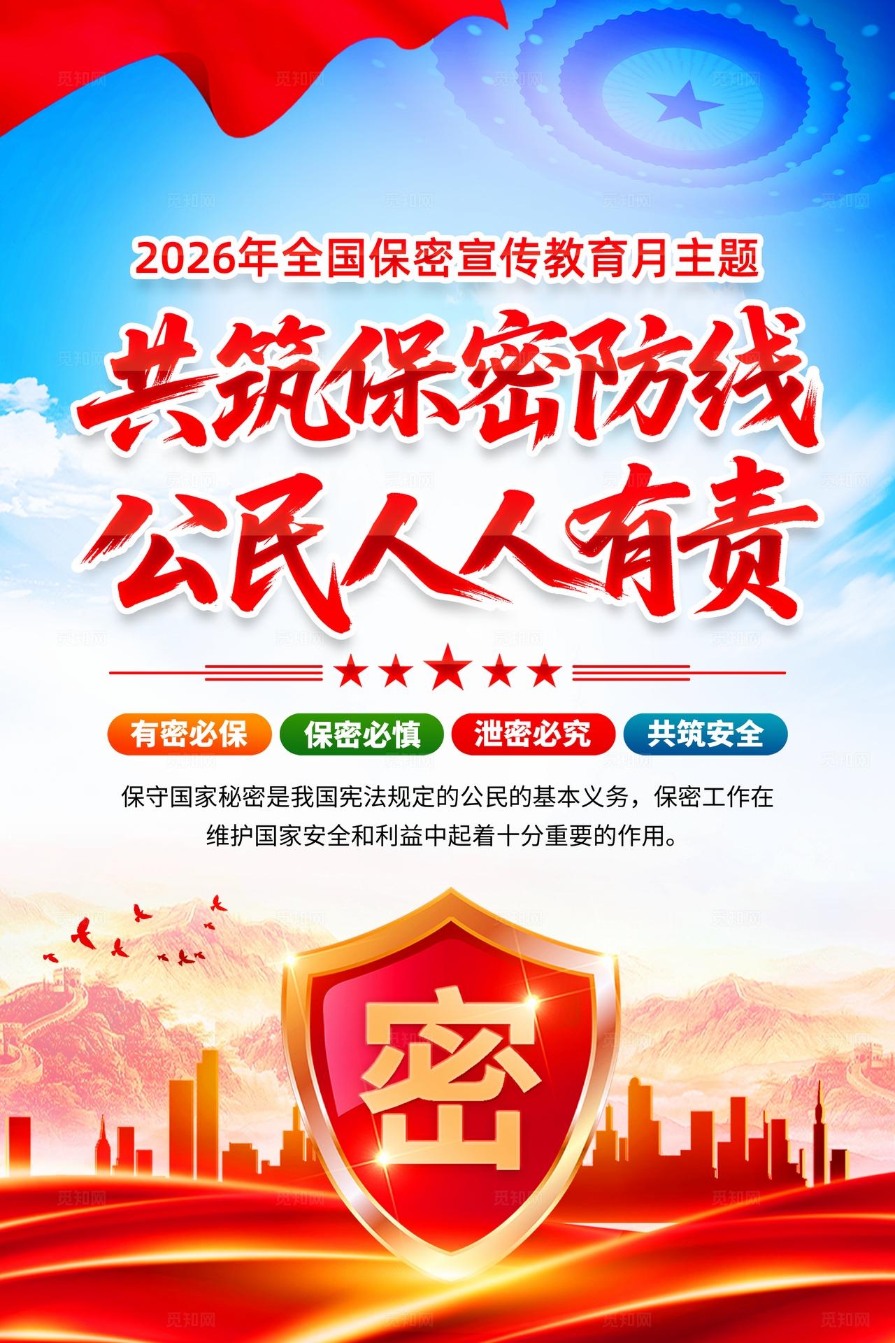 2026年全国保密宣传教育月海报宣传