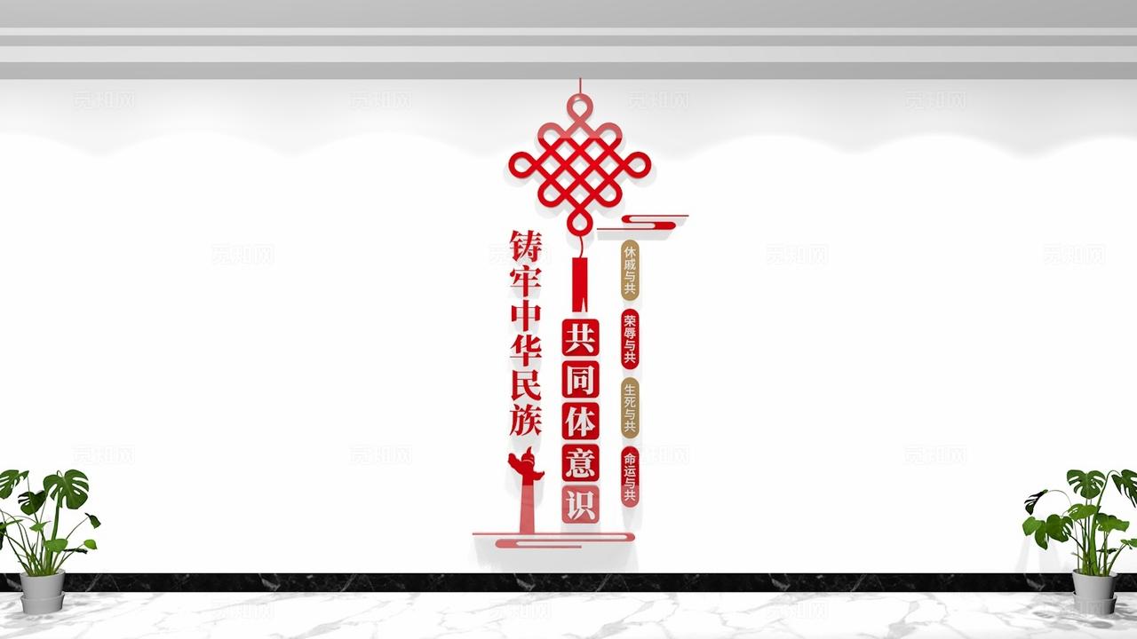 竖版铸牢中华民族共同体意识民族团结文化墙