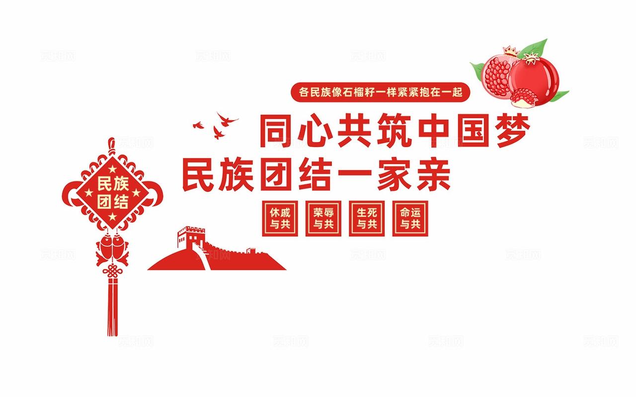 民族团结楼梯文化墙宣传标语