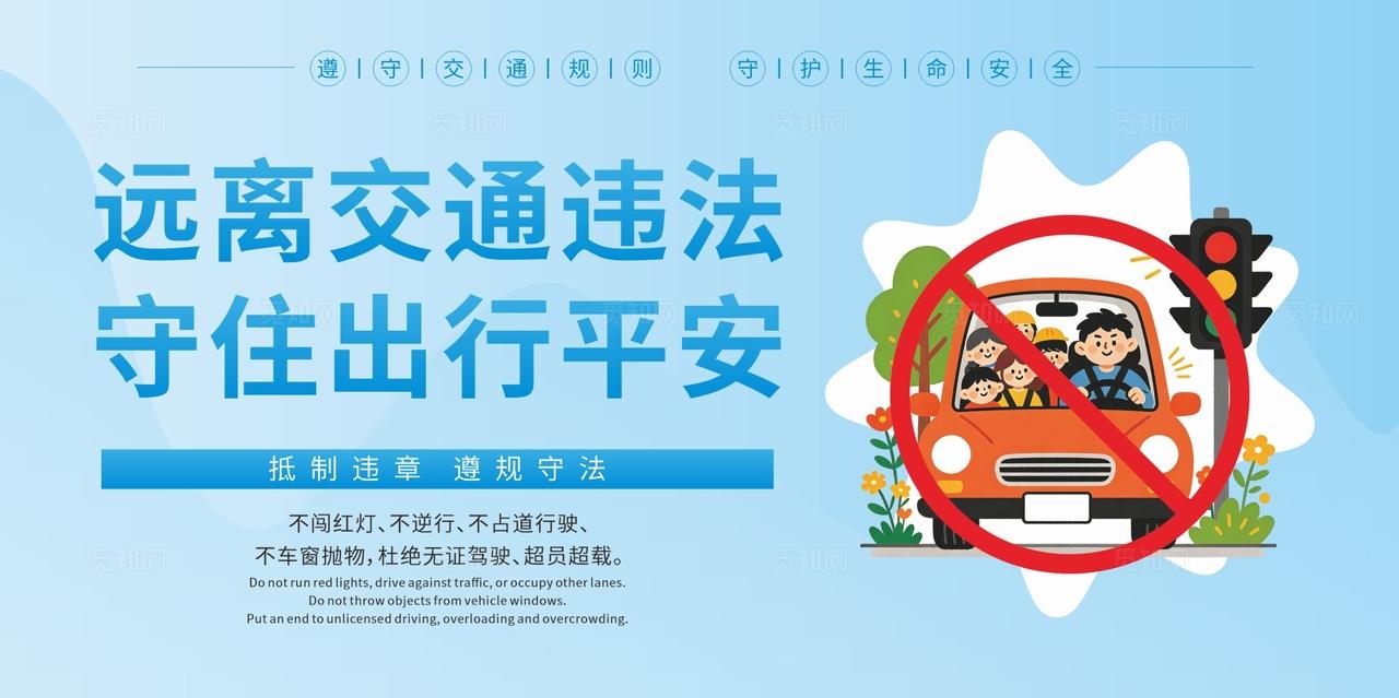 交通安全校园交通海报头盔行车安全展板宣传