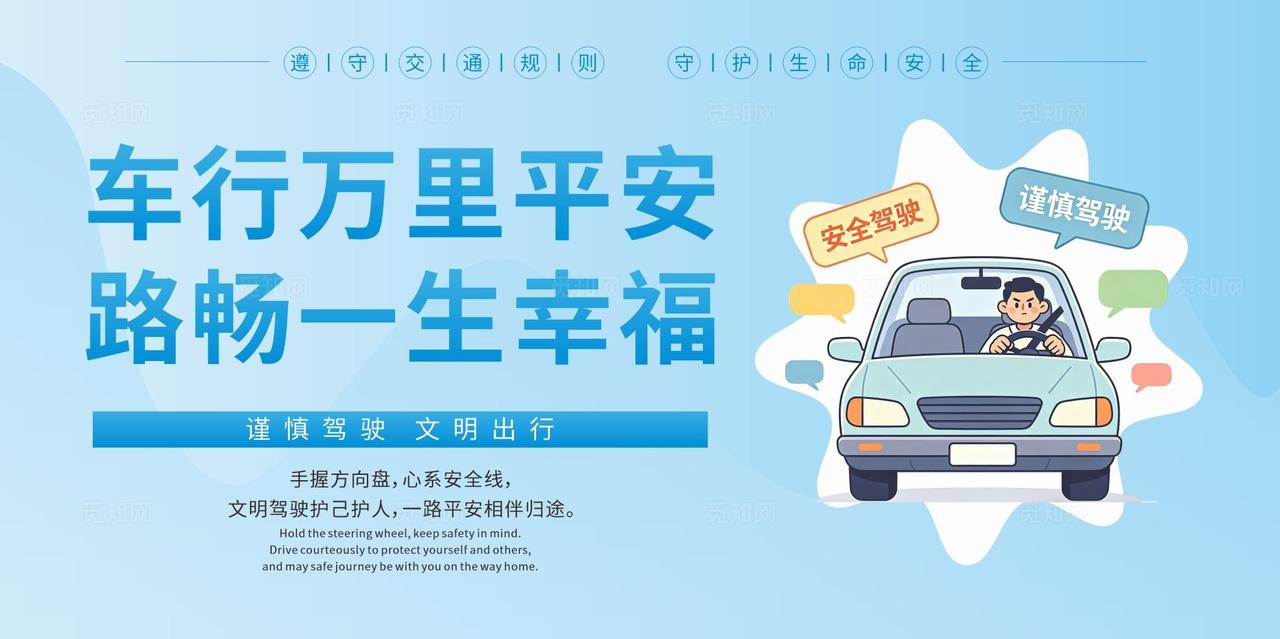交通安全校园交通海报头盔行车安全展板宣传