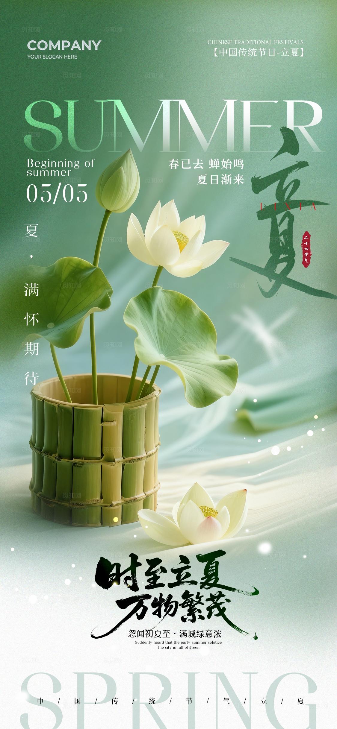 实拍风二十四节气立夏节气手机宣传海报